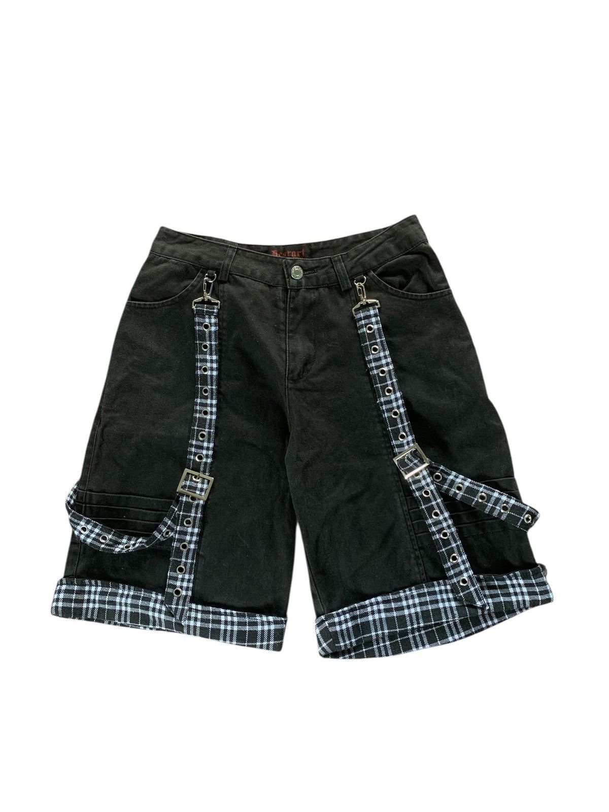 Seditionaries 00s Gothic Deorart plaid striped short Size US 29 - 1 Thumbnail