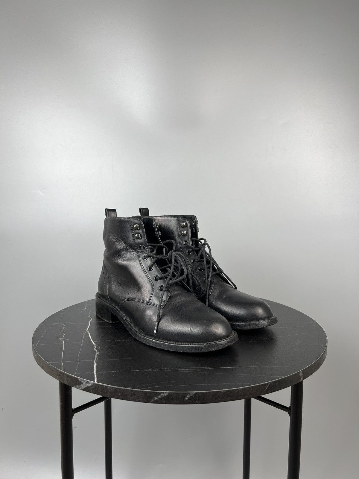 Saint Laurent Paris Saint Laurent Paris Leather Lace Up Ankle Boots (Y0381) Size US 8 / IT 38 - 2 Thumbnail