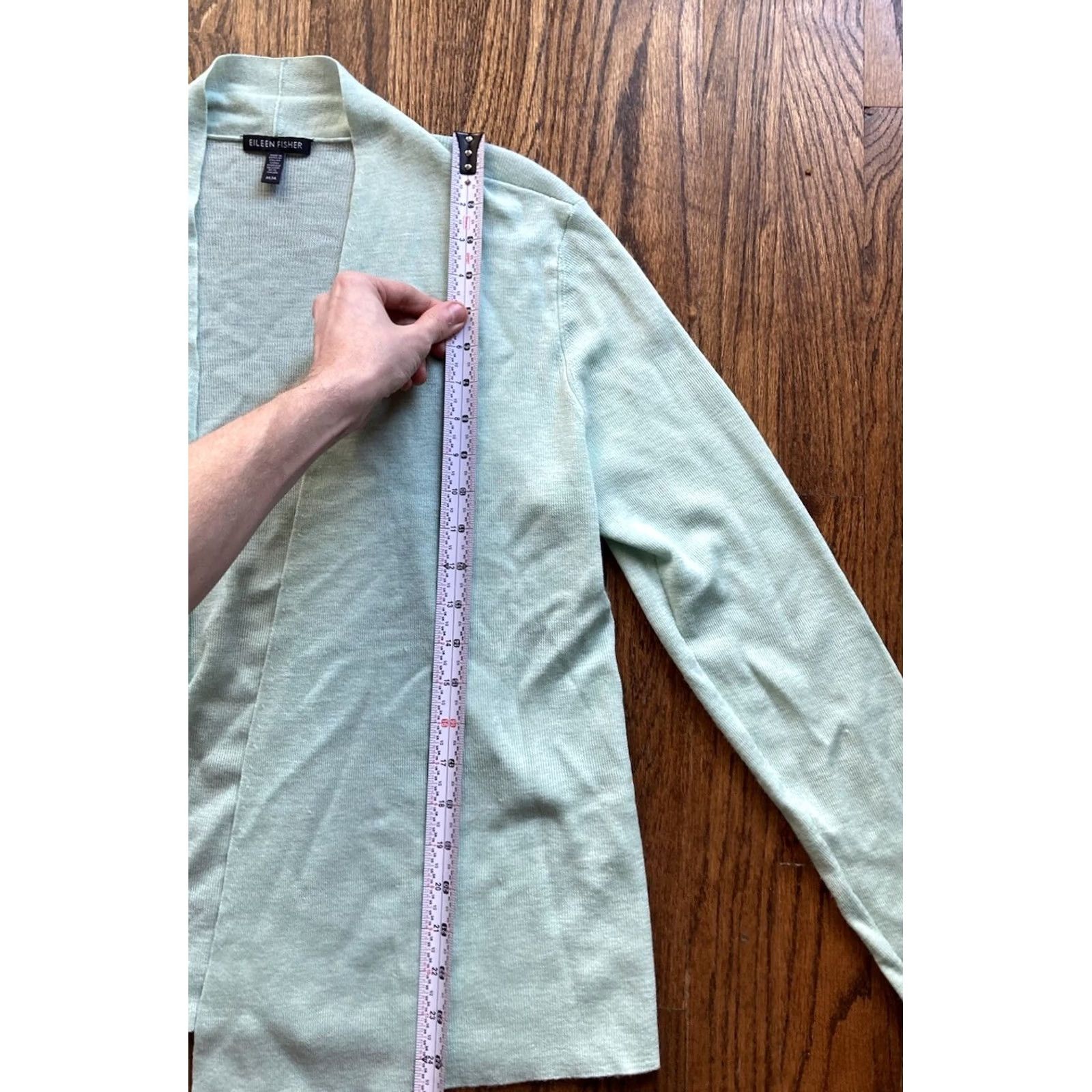 Eileen Fisher Eileen Fisher Sweater Cardigan Medium Green Open Front Merino Wool Light Size Size M / US 6-8 / IT 42-44 - 7 Thumbnail