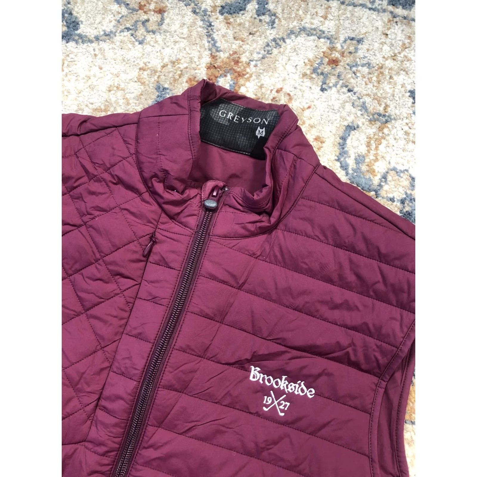 Vintage Greyson Vest Mens M Red Quilted Full Zip Insulated Golf Brookside Logo Size US M / EU 48-50 / 2 - 6 Thumbnail