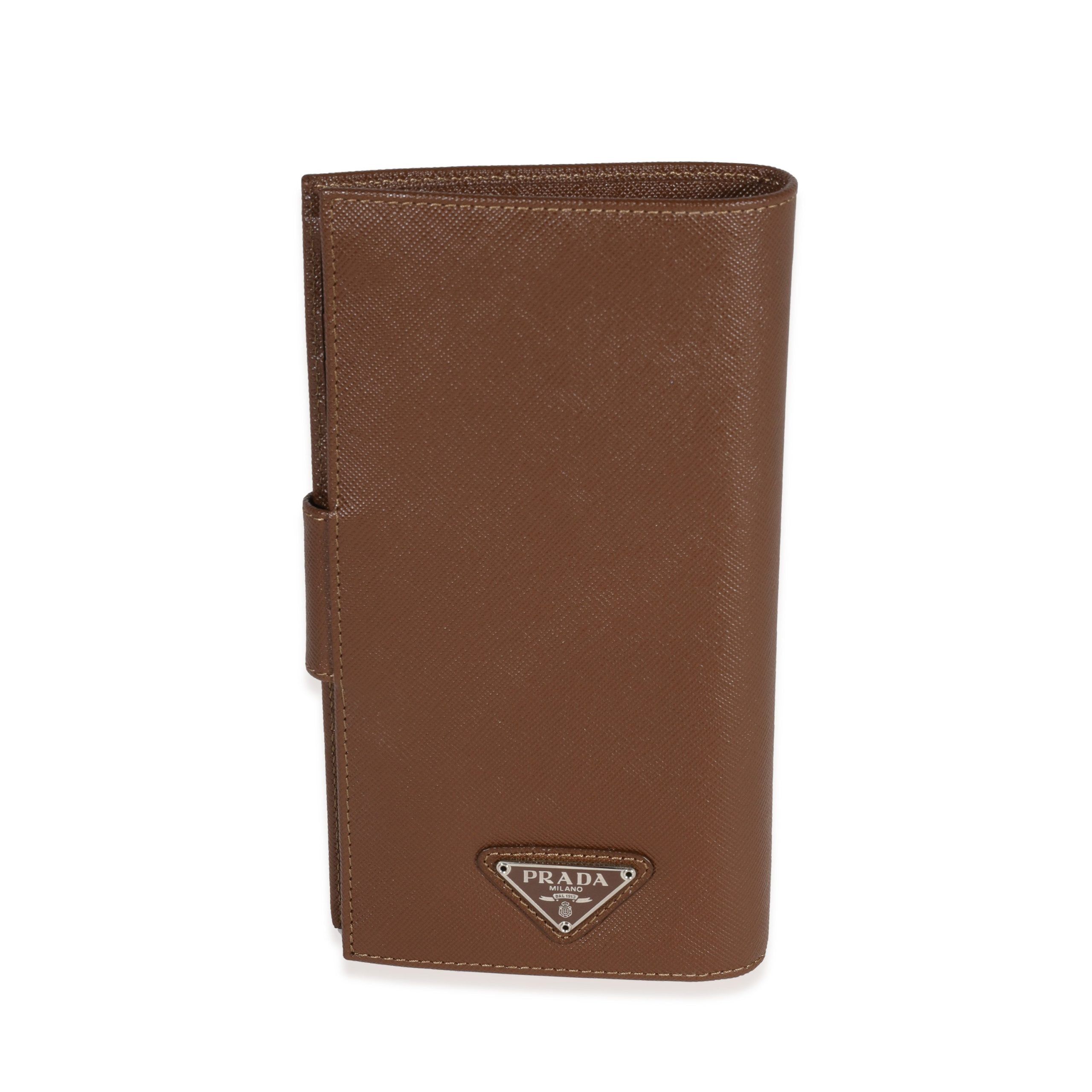 Prada Prada Cacao Saffiano Leather Wallet Size ONE SIZE - 1 Thumbnail