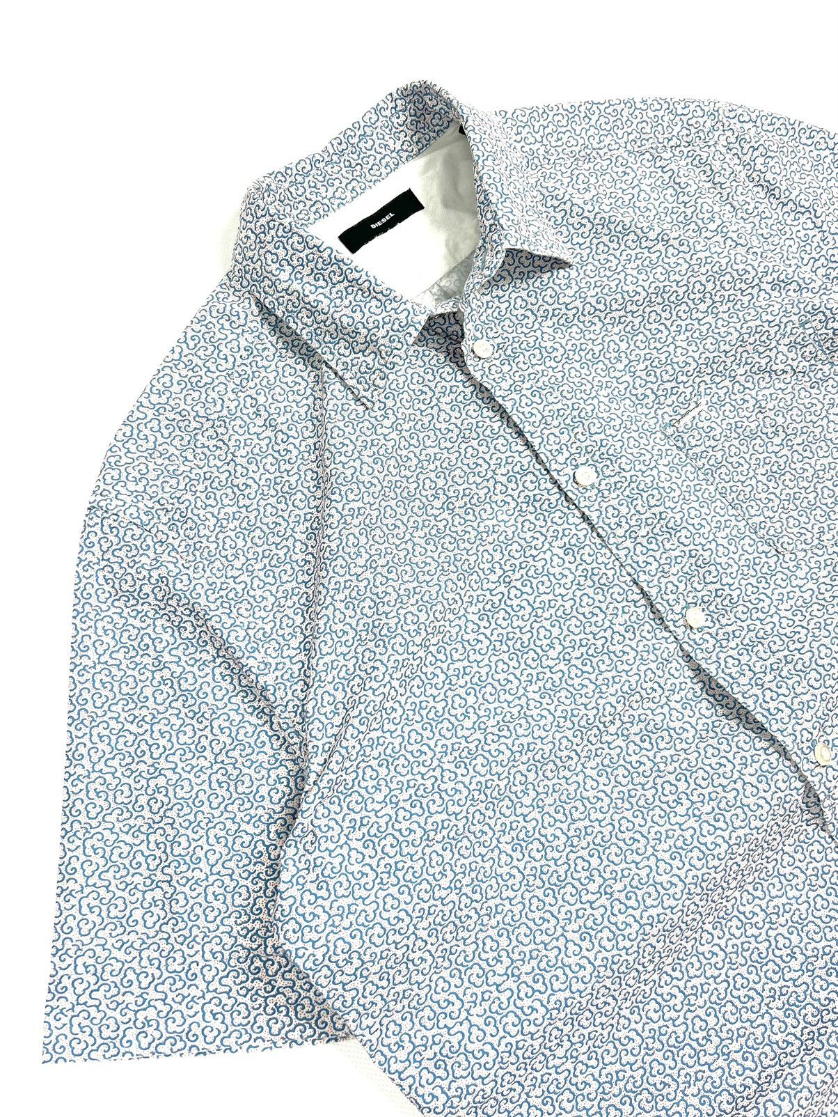 Diesel Diesel Button-Up Shirt Blue Abstract Cloud Print Vintage Xl Size US XL / EU 56 / 4 - 6 Thumbnail