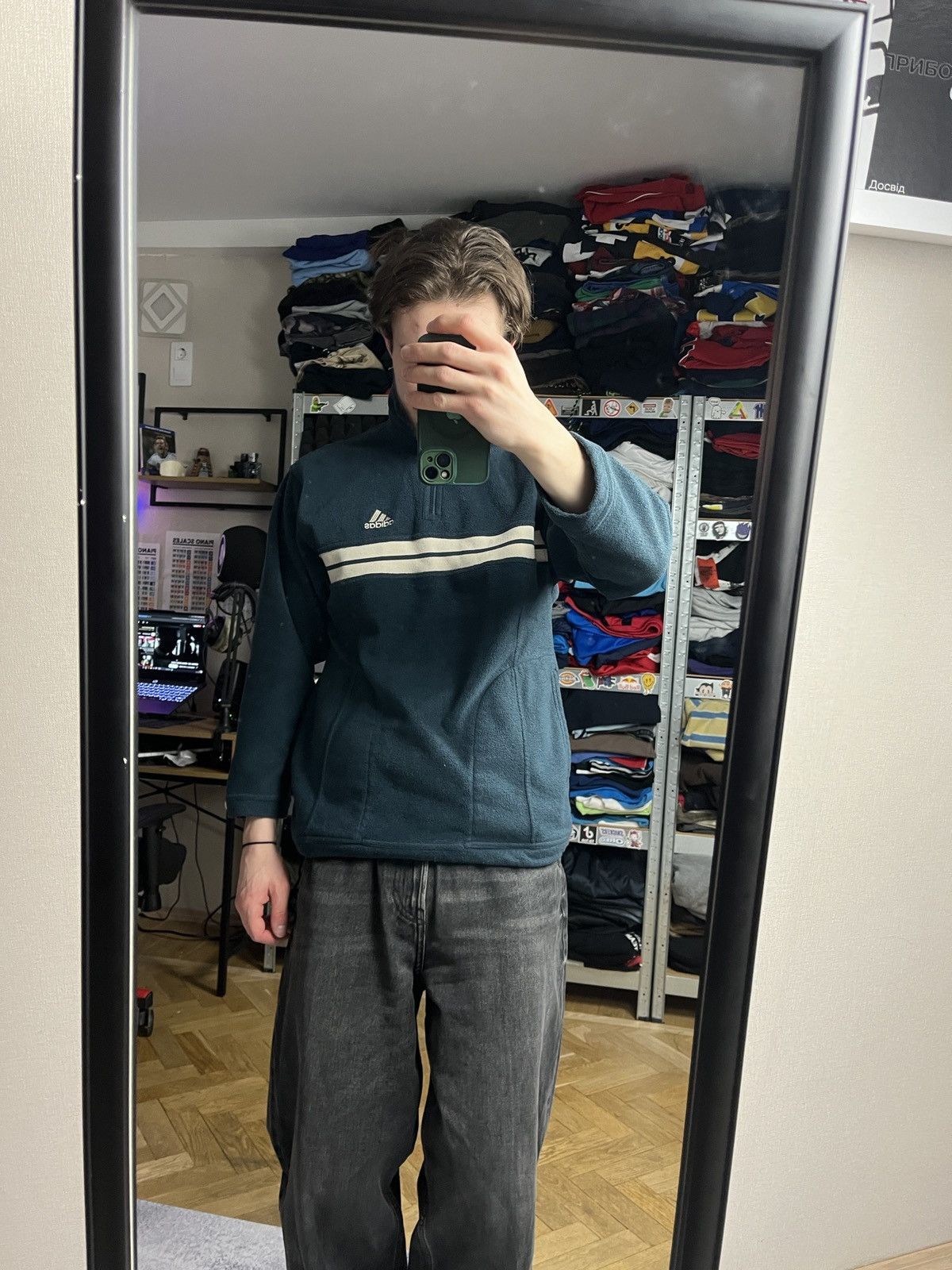 Adidas Vintage 00’s Adidas Fleece Jacket 1/4 Zip Sweatshirt Y2k Size US S / EU 44-46 / 1 - 2 Thumbnail