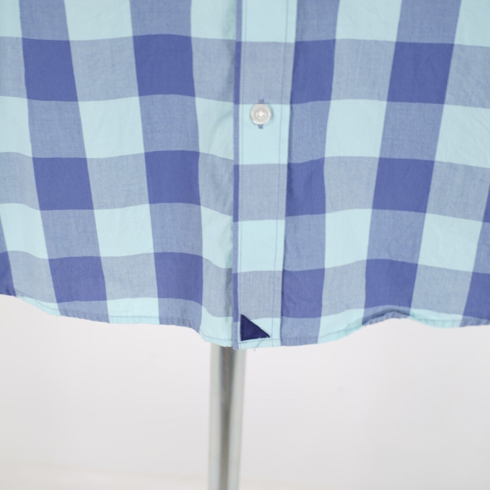 UNTUCKit UNTUCKit Blue Plaid Short Sleeve XL Collared Dress Shirt Size US XL / EU 56 / 4 - 3 Thumbnail