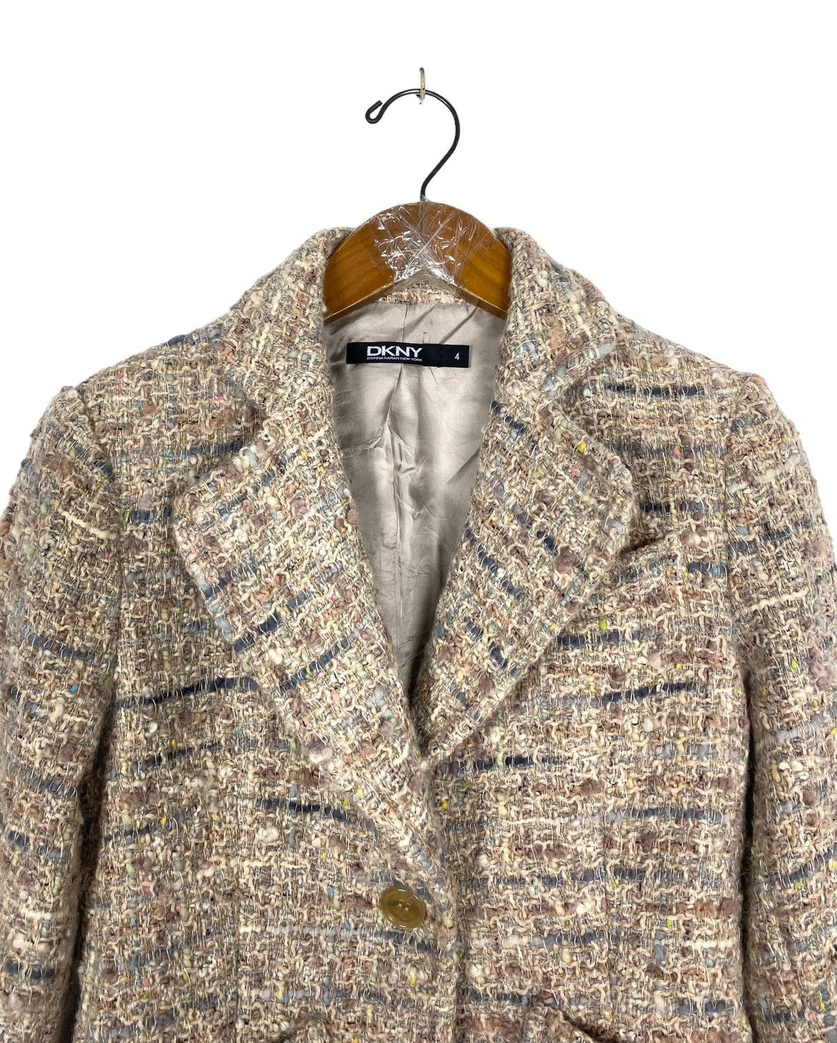 DKNY Rare‼️ Vintage Donna Karan New York Tweed Jacket Size XS / US 0-2 / IT 36-38 - 4 Thumbnail