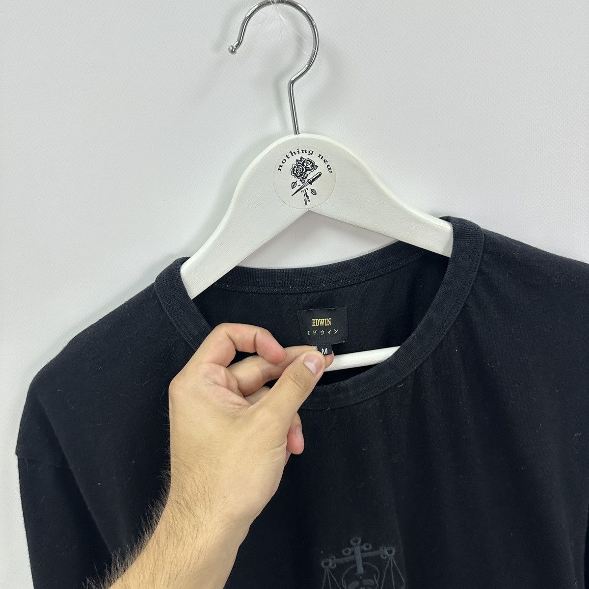 Edwin Vintage 00s Edwin Embroidered logo tee y2k Japan Skull Knife Size US M / EU 48-50 / 2 - 6 Thumbnail