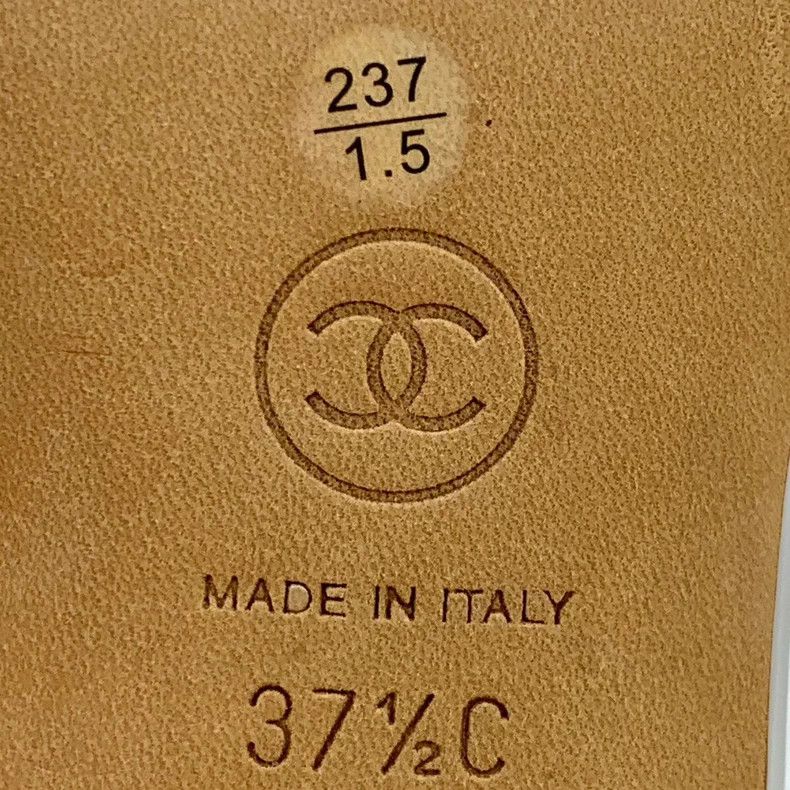 Chanel Chanel White woven tweed stitching thick high-heeled sanda Size US 7 / IT 37 - 6 Thumbnail