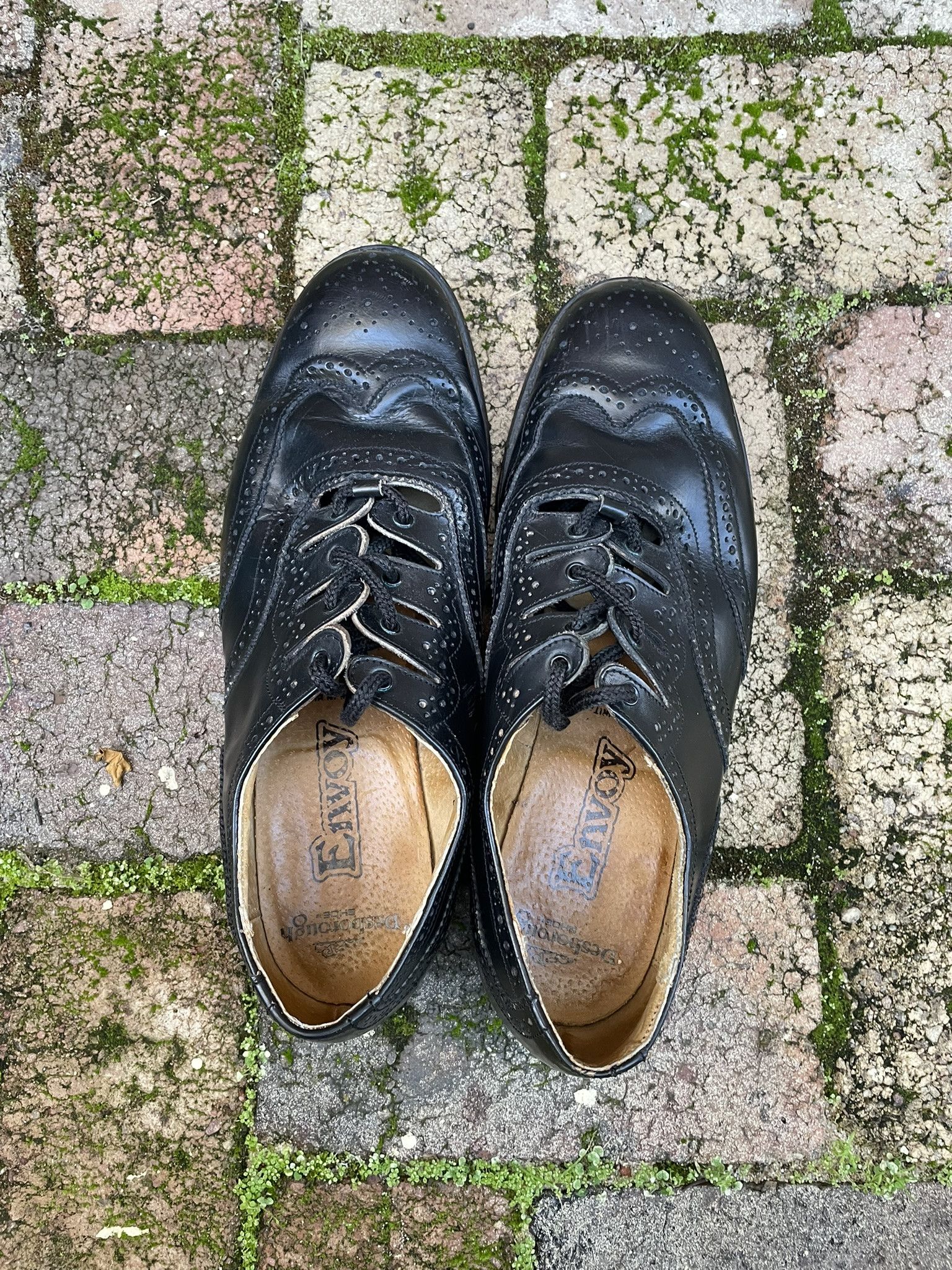 Other Vintage 70s 80s black Leather shoes brogues tabis UK 8.5 Size US 9.5 / EU 42-43 - 4 Thumbnail