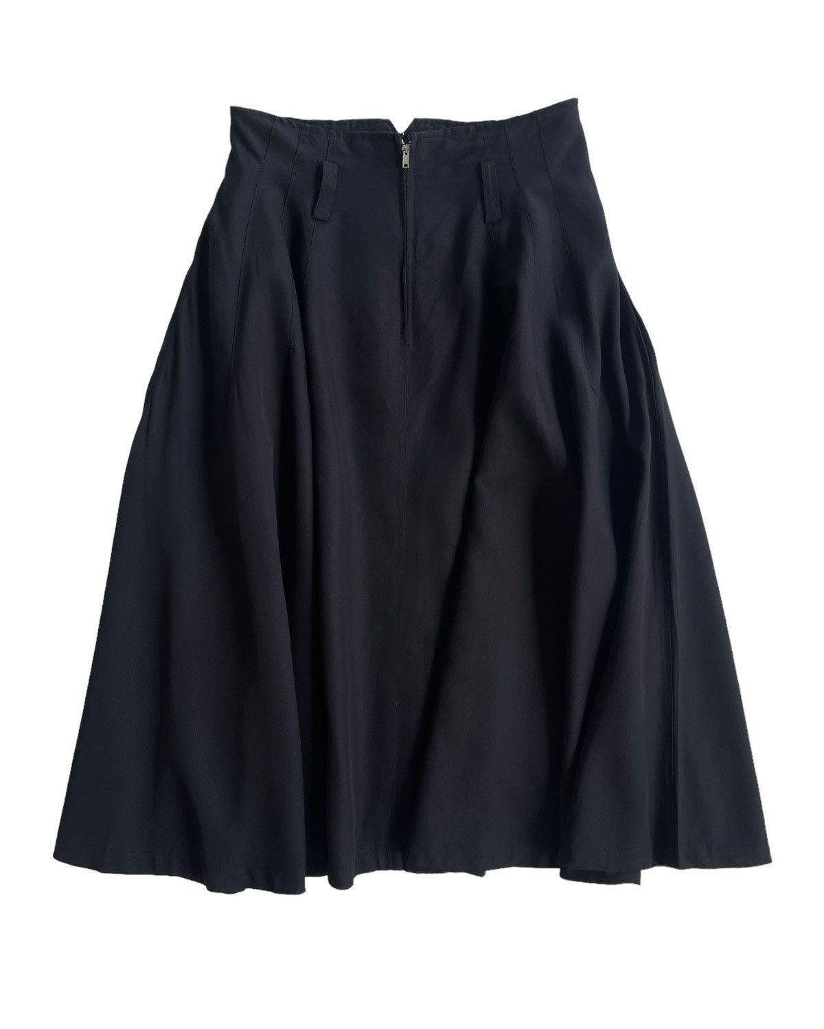 Yohji Yamamoto Yohji Yamamoto Black Flare Rayon Midi Skirt Size 26" / US 2 / IT 38 - 1 Thumbnail