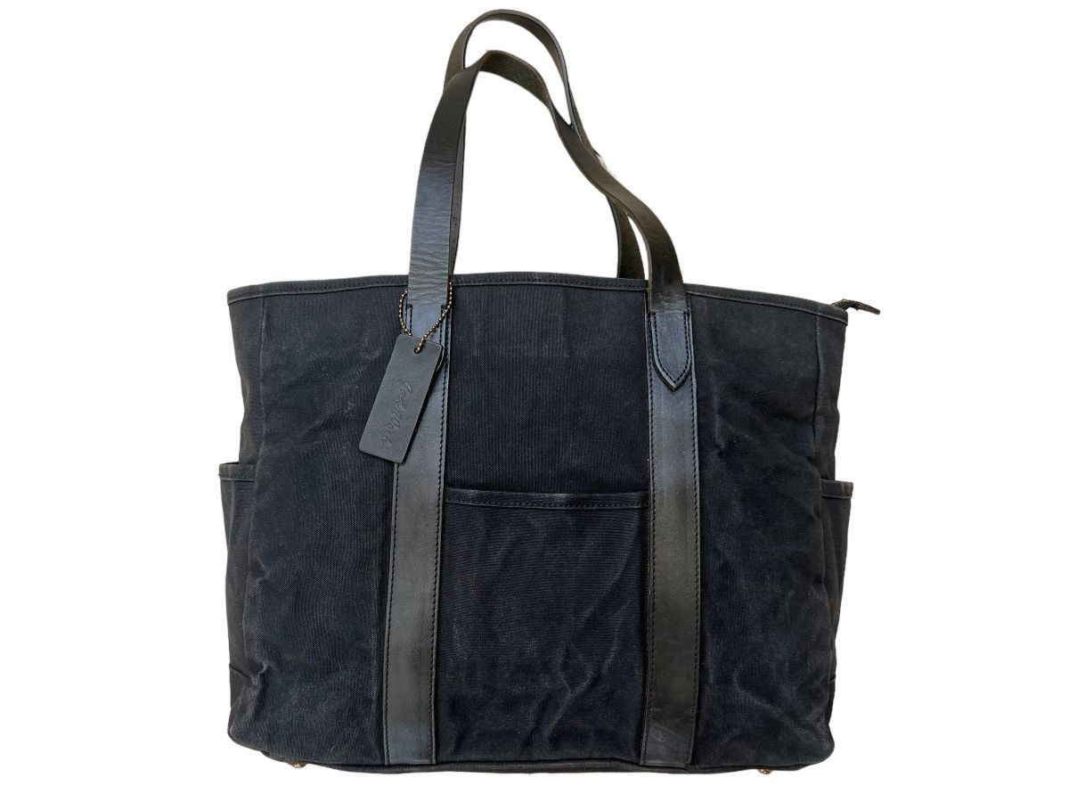 image of Gad Work Japan Dusty Duck Canvas Cotton Black Tote Bag, Men's
