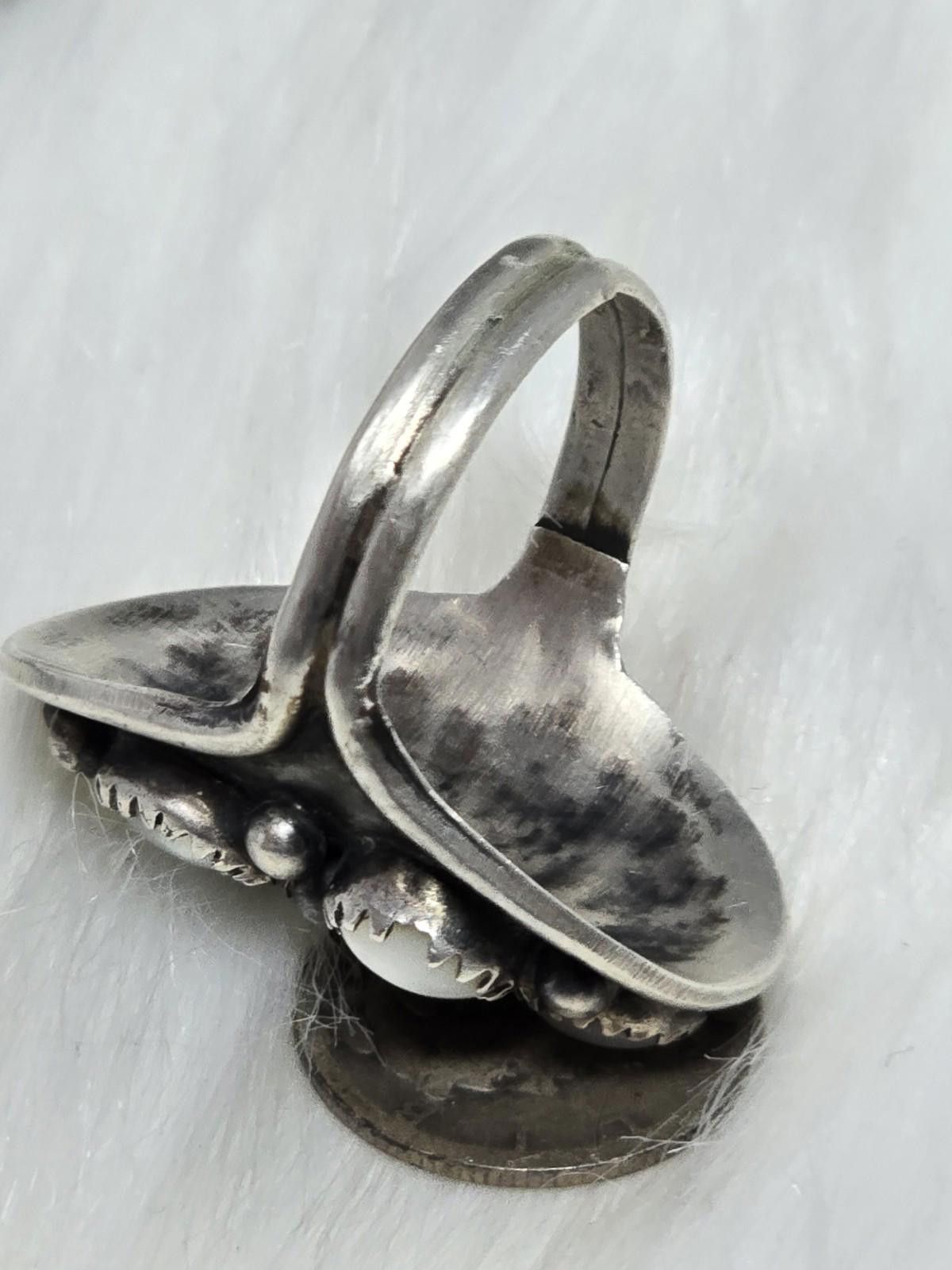 Other Native American DR 925 Silver Moonstone Cluster Ring 11.5 Size ONE SIZE - 9 Thumbnail