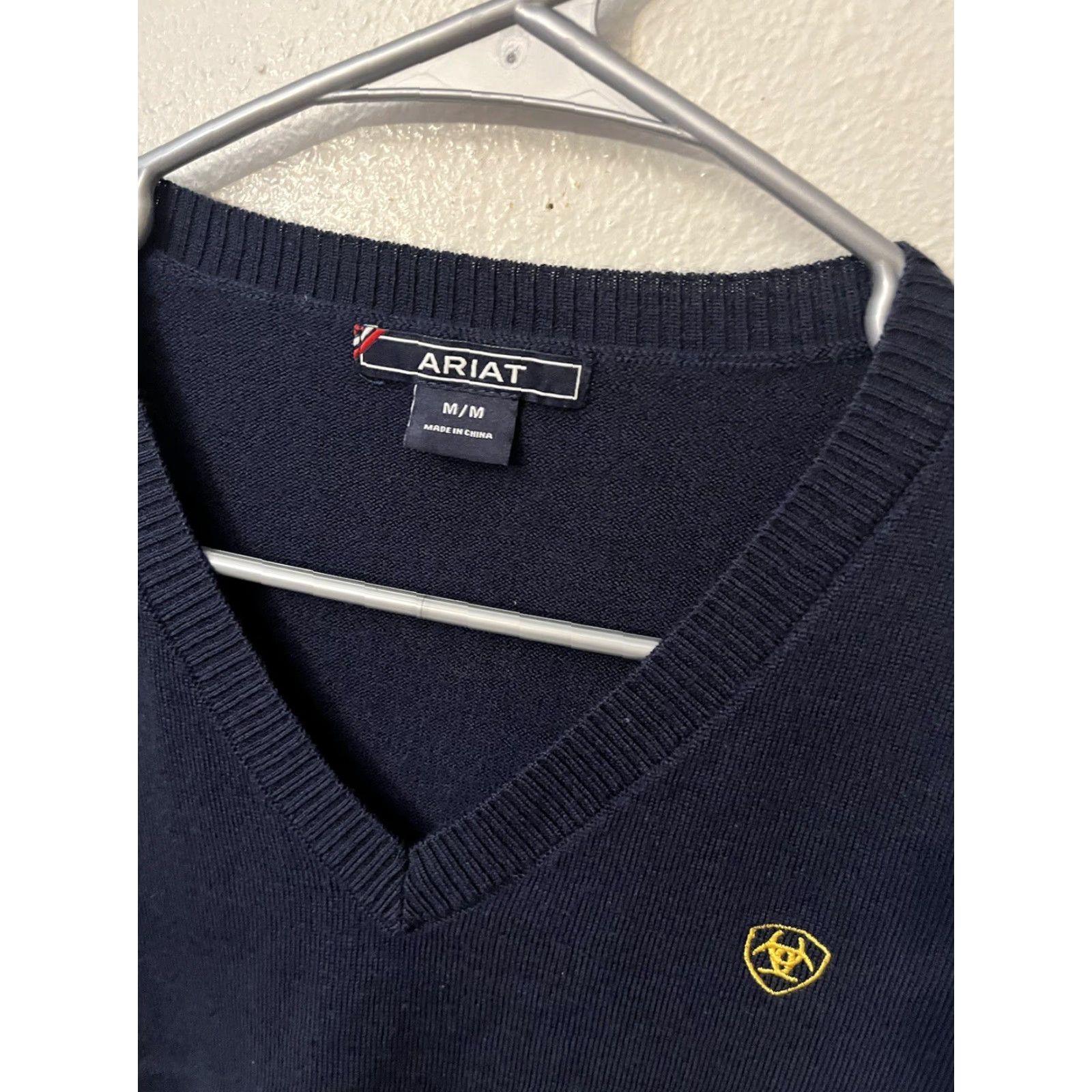 Ariat Ariat Sweater Pullover Womens Navy Merino Wool Blend Knit Elbow Patch V-Neck M Size M / US 6-8 / IT 42-44 - 2 Thumbnail
