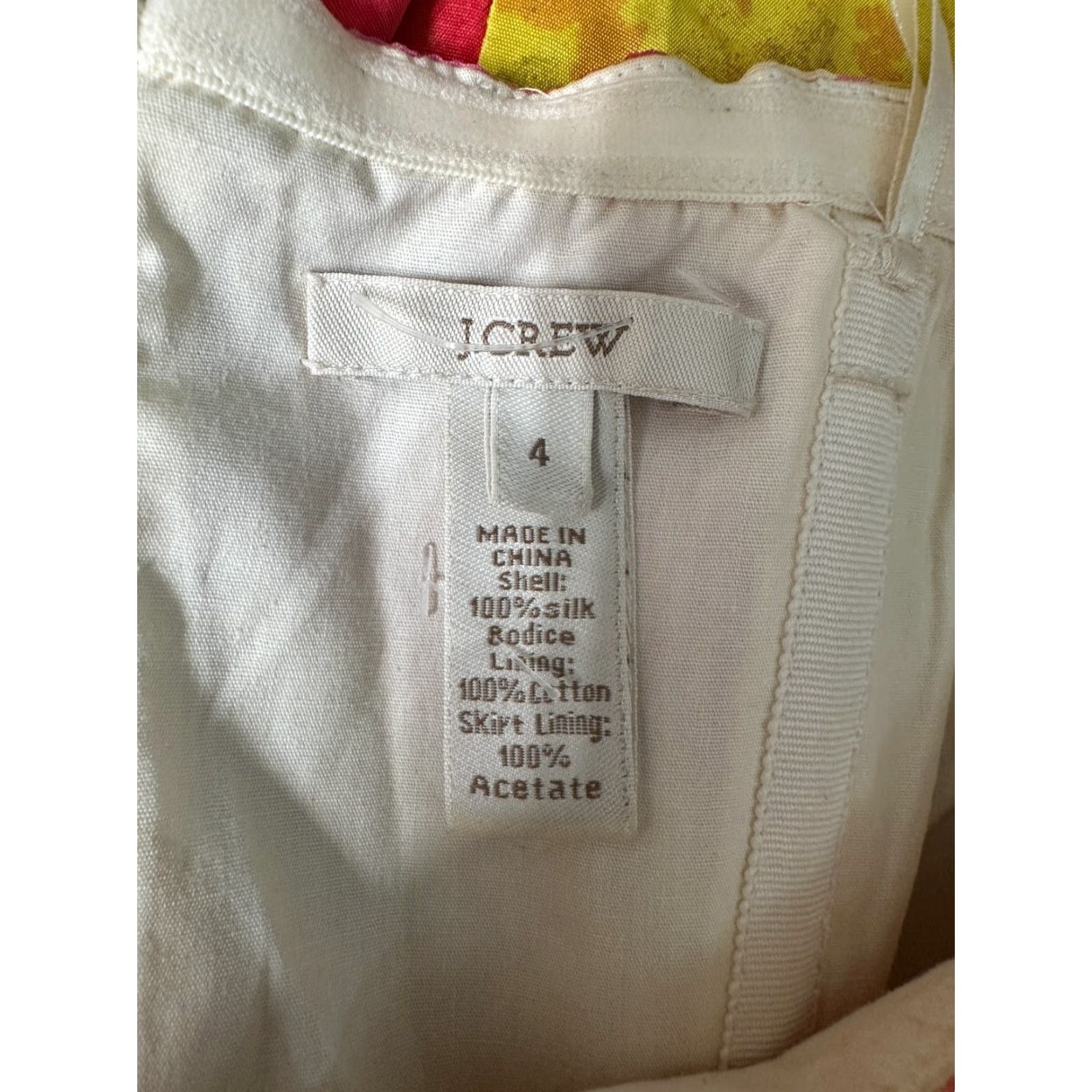 J.Crew J.Crew Dress Mini Strapless Silk Yellow Floral Size 4 Women Party Cocktail Vintage No Size S / US 4 / IT 40 - 7 Thumbnail