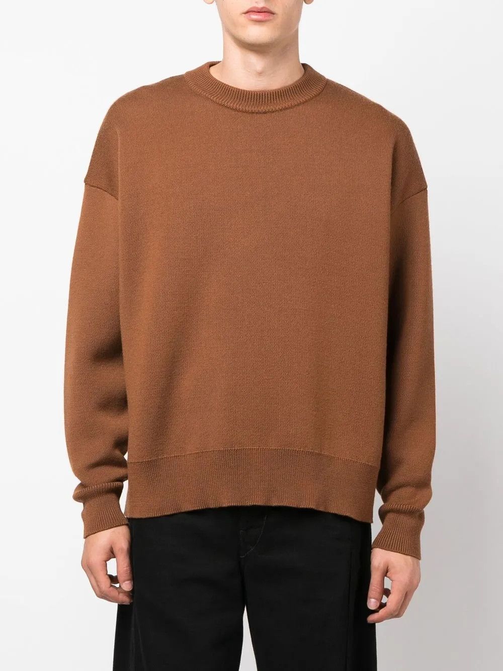 Palm Angels o1y0325 Logo Crewneck Sweater in Brown Size US S / EU 44-46 / 1 - 1 Thumbnail