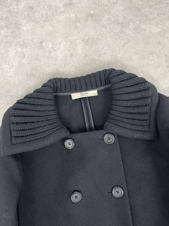 Prada AW2008 Prada Black Black Classy Wool Coat Size S / US 4 / IT 40 - 4 Thumbnail