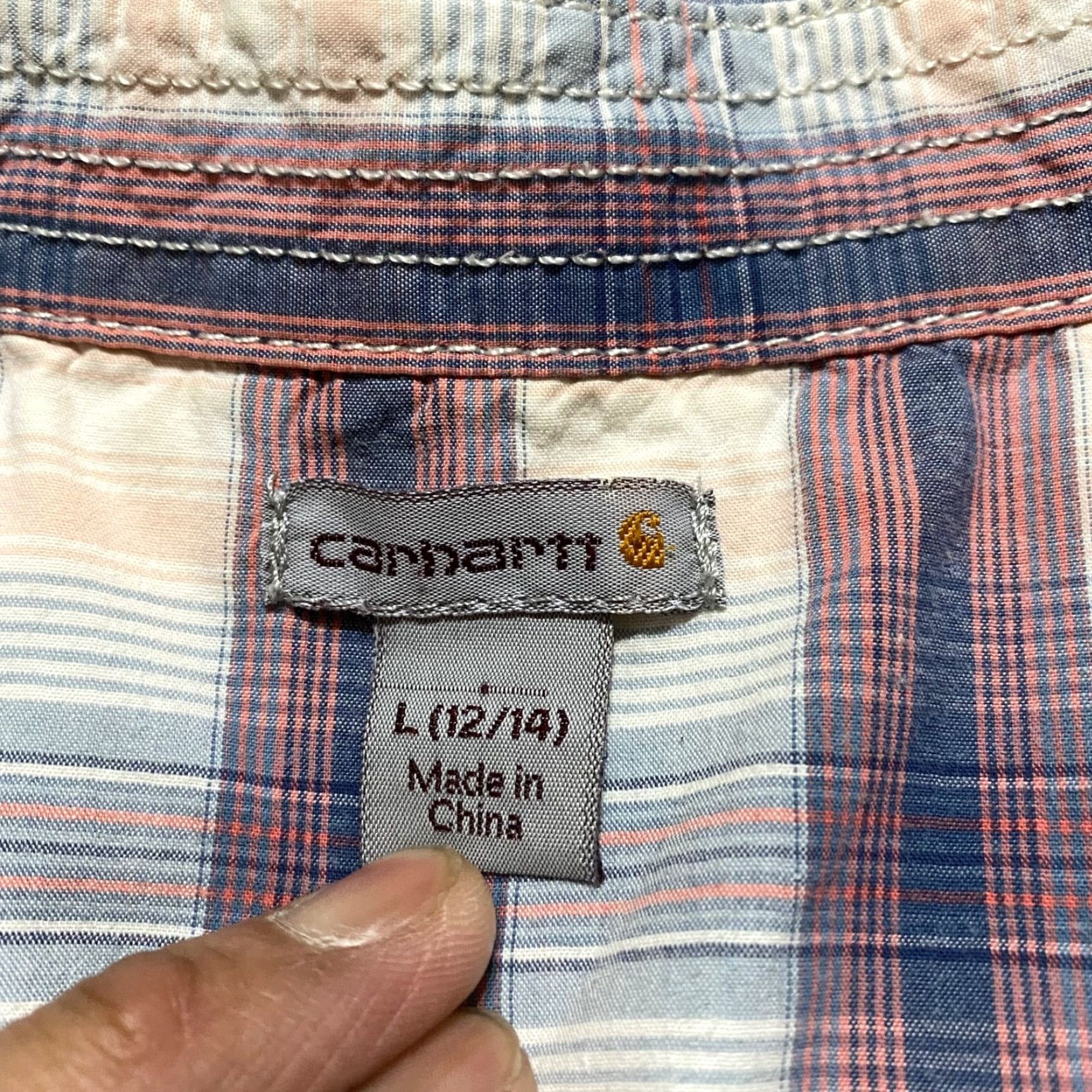 Carhartt Carhartt Womens Large Shirt Multicolor Plaid 3/4 Sleeve Button-Up Cotton Size L / US 10 / IT 46 - 5 Thumbnail