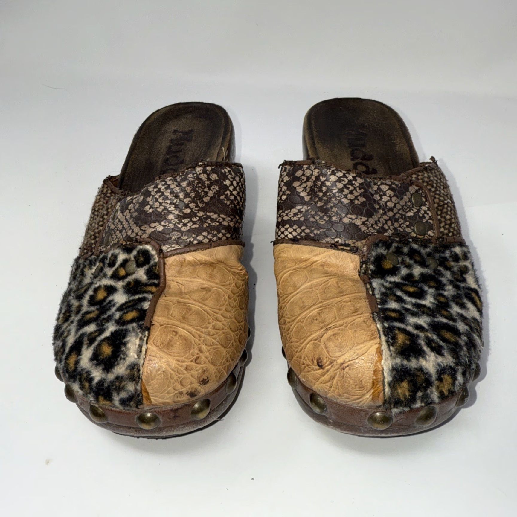 Vintage VINTAGE Mudd Cheetah Clogs Women 7 Slip On Platform Patchwork Block Heel Brown Shoes Size US 7 / IT 37 - 2 Thumbnail