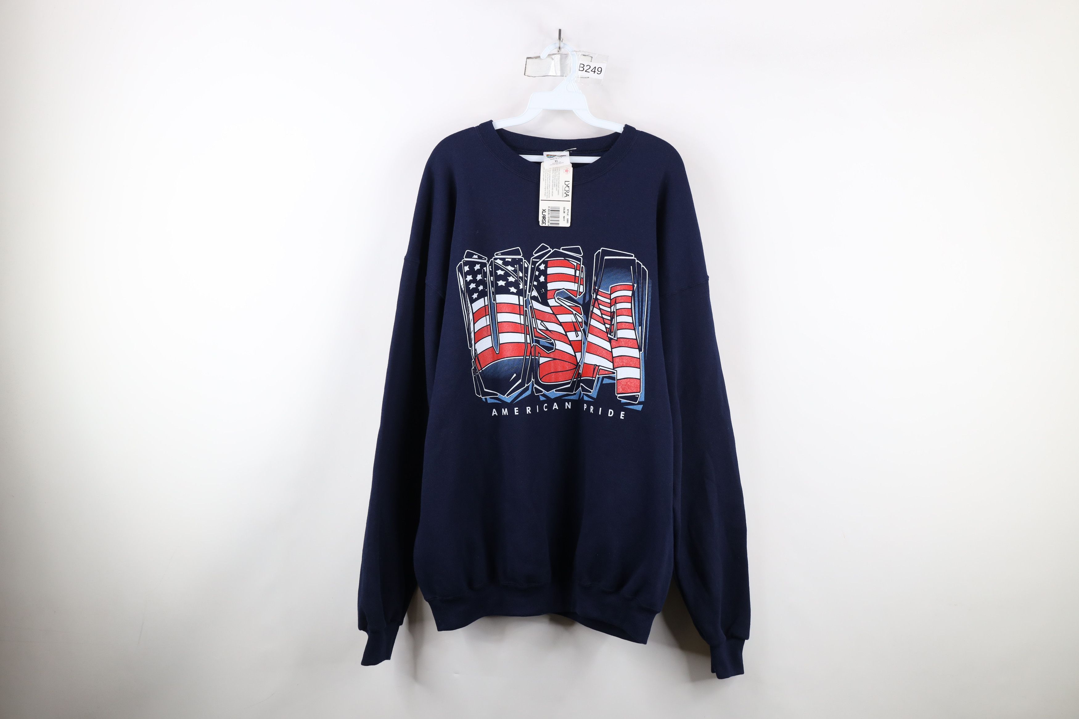 Vintage Deadstock Vintage 90s Streetwear American Pride Sweatshirt Size US XL / EU 56 / 4 - 1 Thumbnail
