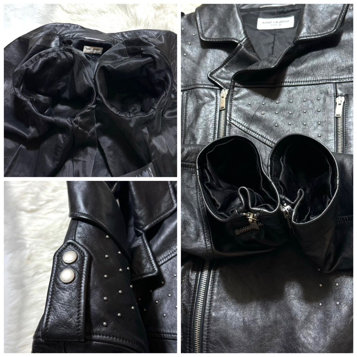 Saint Laurent Paris Saint Laurent Paris, dot studs, cropped leather Jacket Size US M / EU 48-50 / 2 - 4 Thumbnail