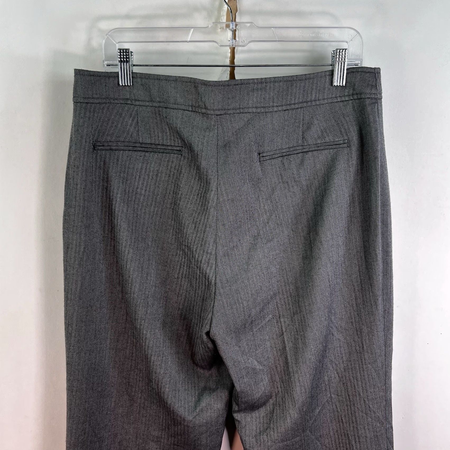 NYDJ NYDJ Straight Herringbone Dress Pants Womens Size 14 Gray 365X33 Size 36" / US 14 / IT 50 - 6 Thumbnail