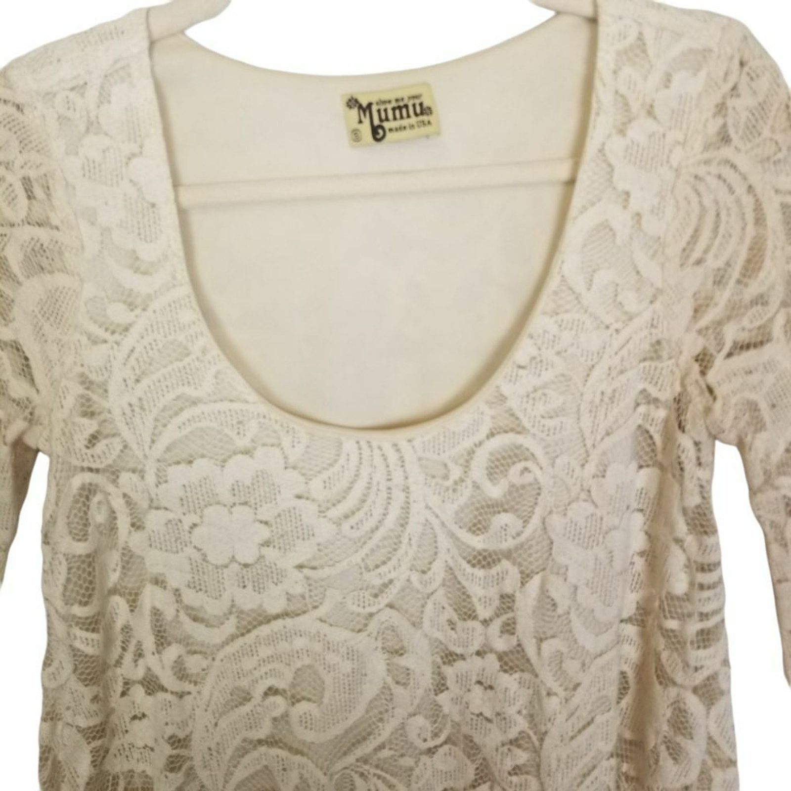 Show Me Your MuMu Show Me Your Mumu Womens Lace Top Size S Floral Hippie Boho Size S / US 4 / IT 40 - 2 Thumbnail