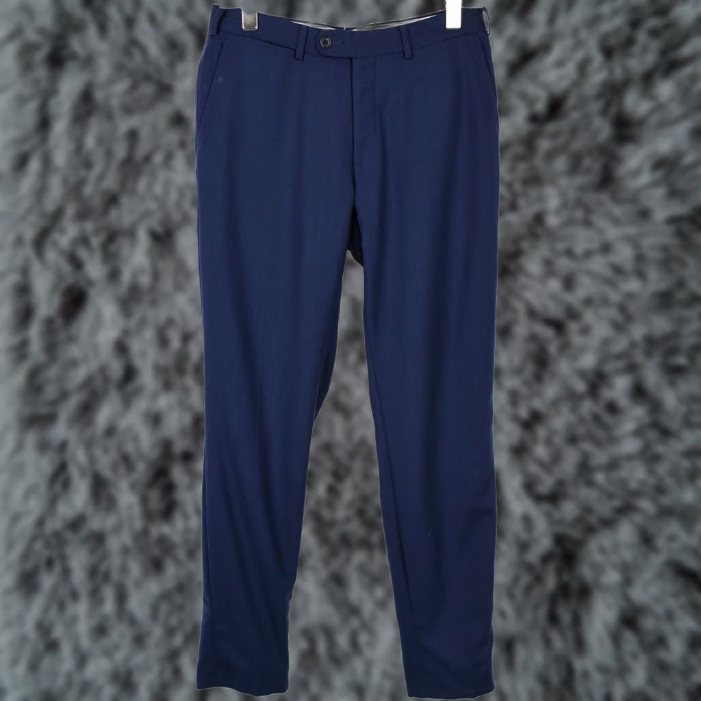 Suitsupply Suitsupply Brescia Trousers Men UK 36 / W31 Wool Pleated Tapered Zip Dress Pants Blue Vintage No Size US 36 / EU 52 - 1 Thumbnail
