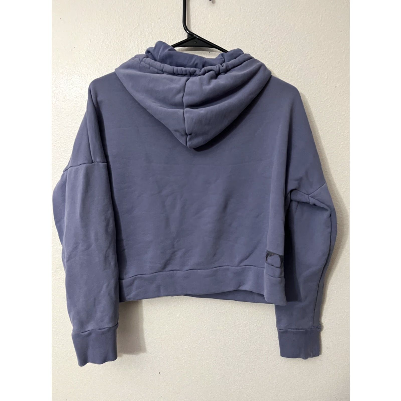 Adidas ADIDAS Hoodie Womens 3 Bar Pullover Fleece XS Violet Purple Distressed HA7646 4-6 Activewear Womens Size XS / US 0-2 / IT 36-38 - 3 Thumbnail