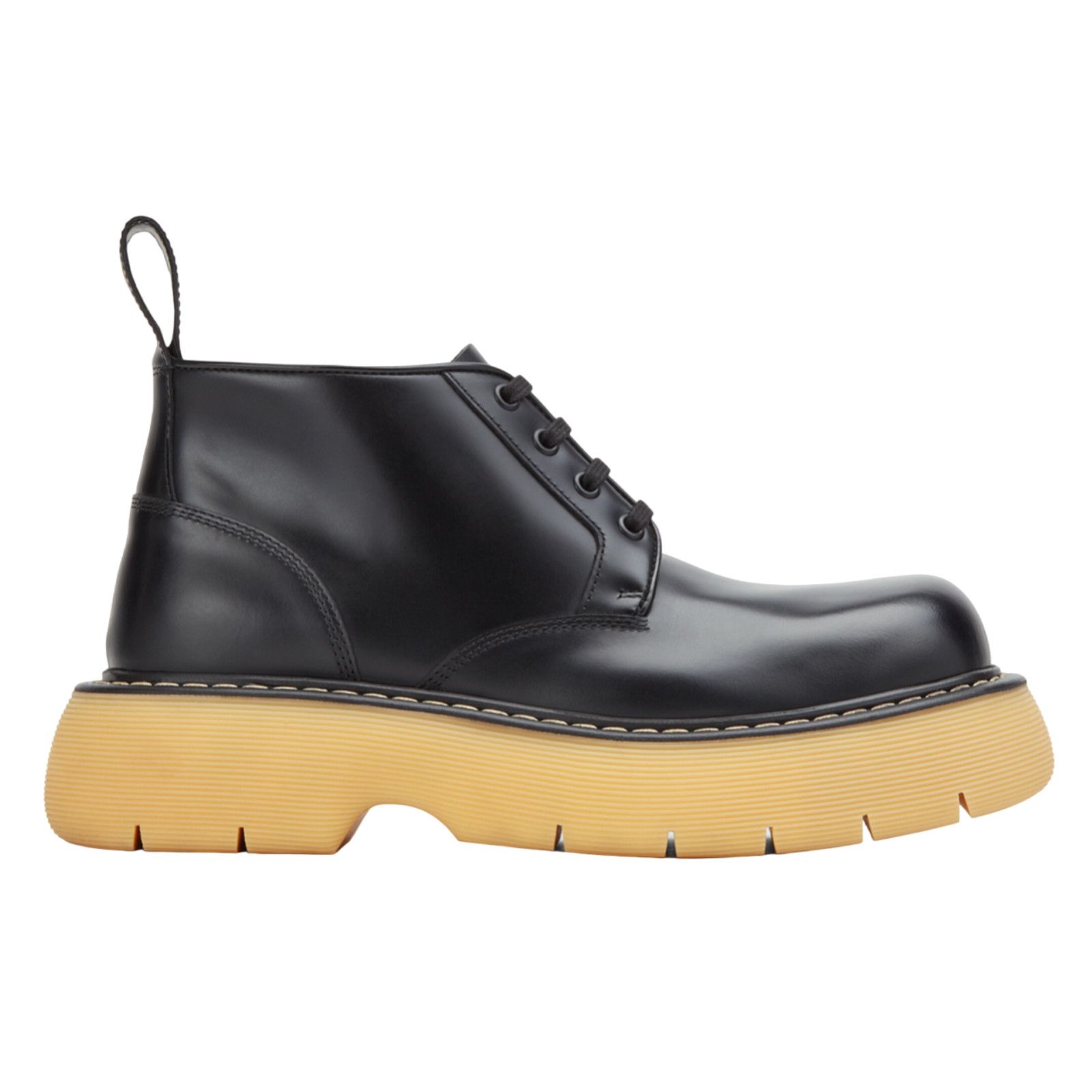 Bottega Veneta Bottega Veneta Swell Black Leather Rubber Lug Sole Lace Up Size US 9 / IT 39 - 1 Thumbnail