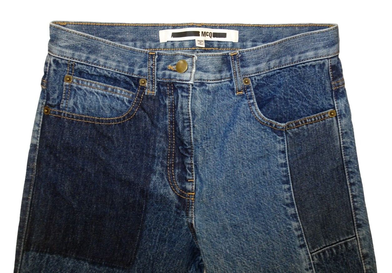 McQ Alexander McQueen × Vintage ALEXANDER McQUEEN " PATTI " PATCHWORK JEANS Size 28" / US 6 / IT 42 - 4 Thumbnail