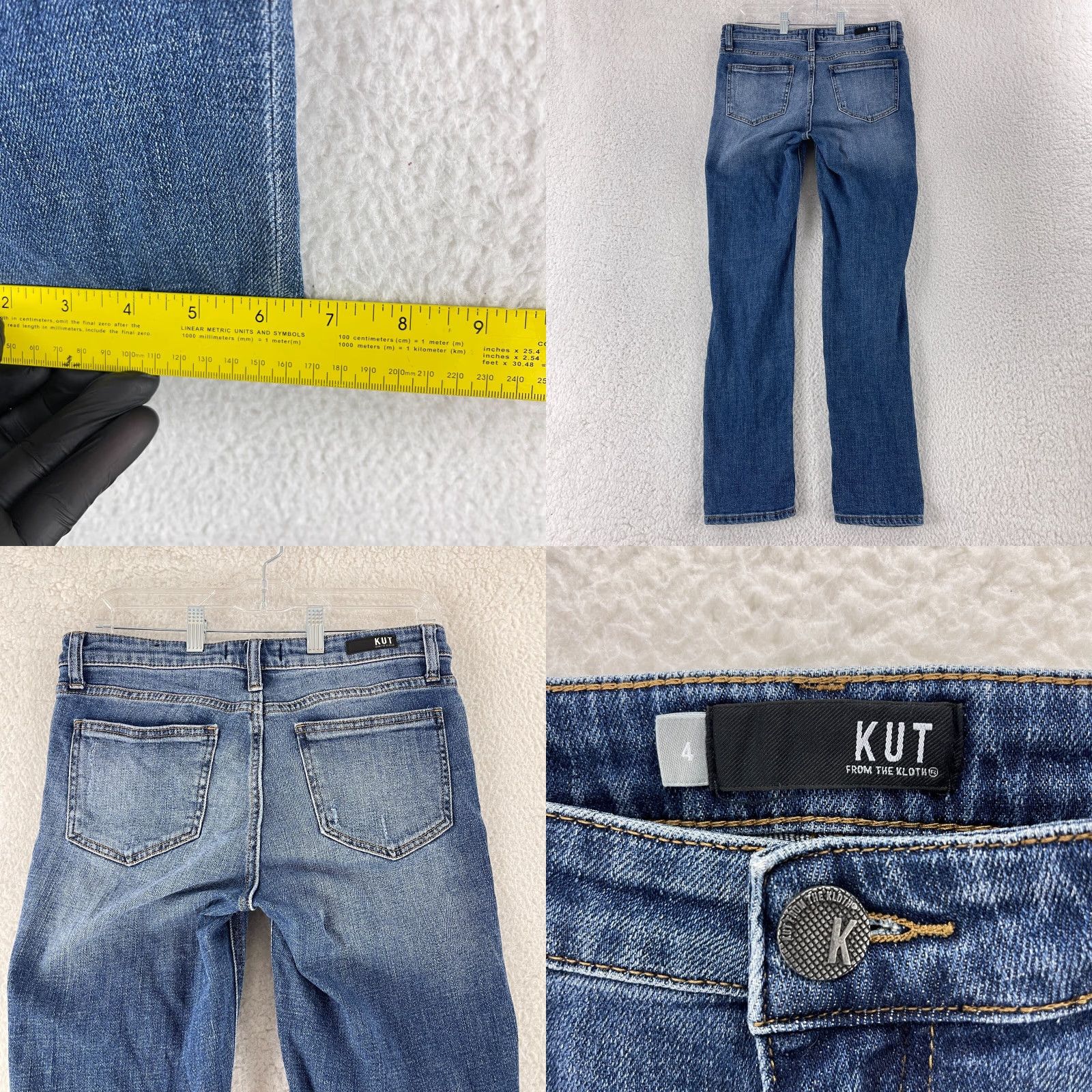 Vintage KUT from the Kloth Catherine Boyfriend Jeans Womens Size 4 Blue Denim Mid-Rise Jeans Size 27" / US 4 / IT 40 - 9 Thumbnail