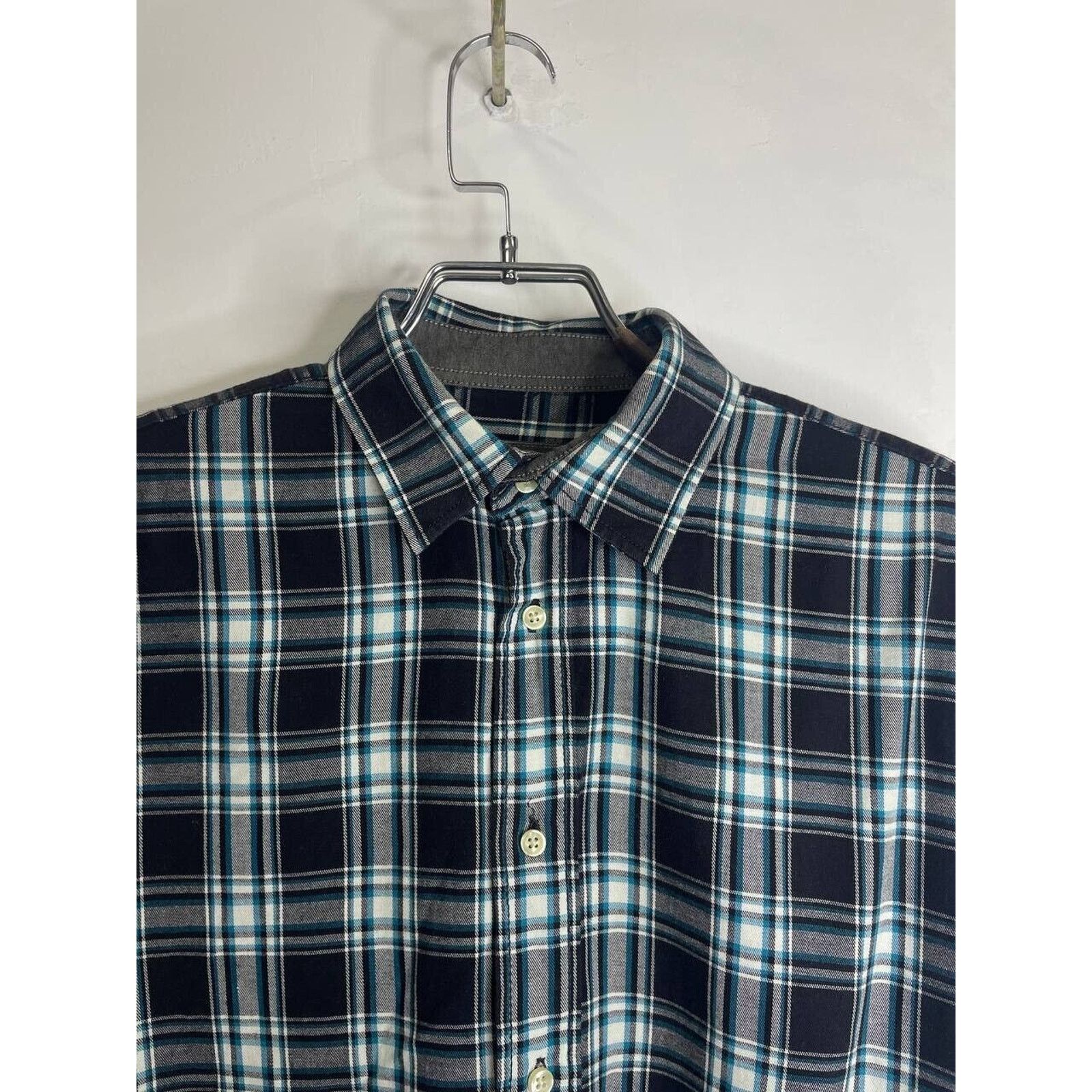Other Vintage Flannel Shirt Blue White Plaid Long Sleeve Size M Size US M / EU 48-50 / 2 - 2 Thumbnail