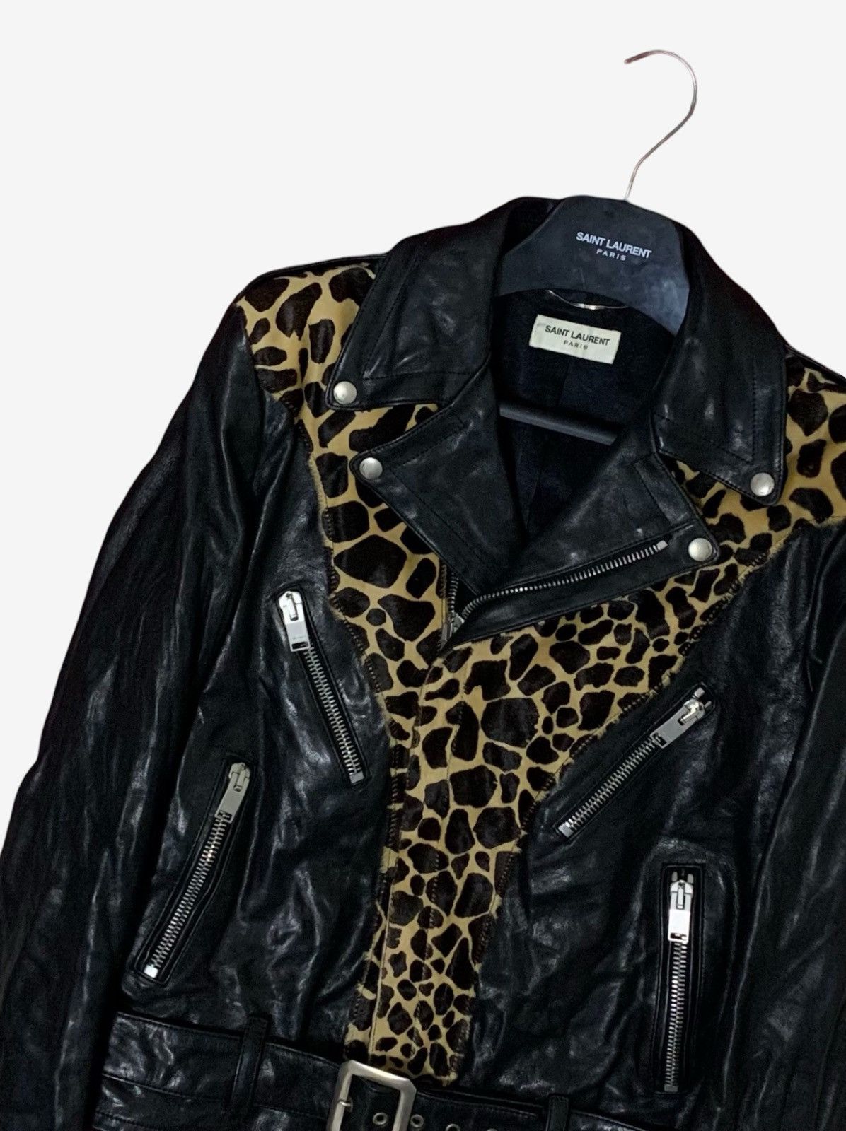 Saint Laurent Paris Saint Laurent Paris FW14 Leo & Leather Jacket Sz.48 Size US M / EU 48-50 / 2 - 4 Thumbnail