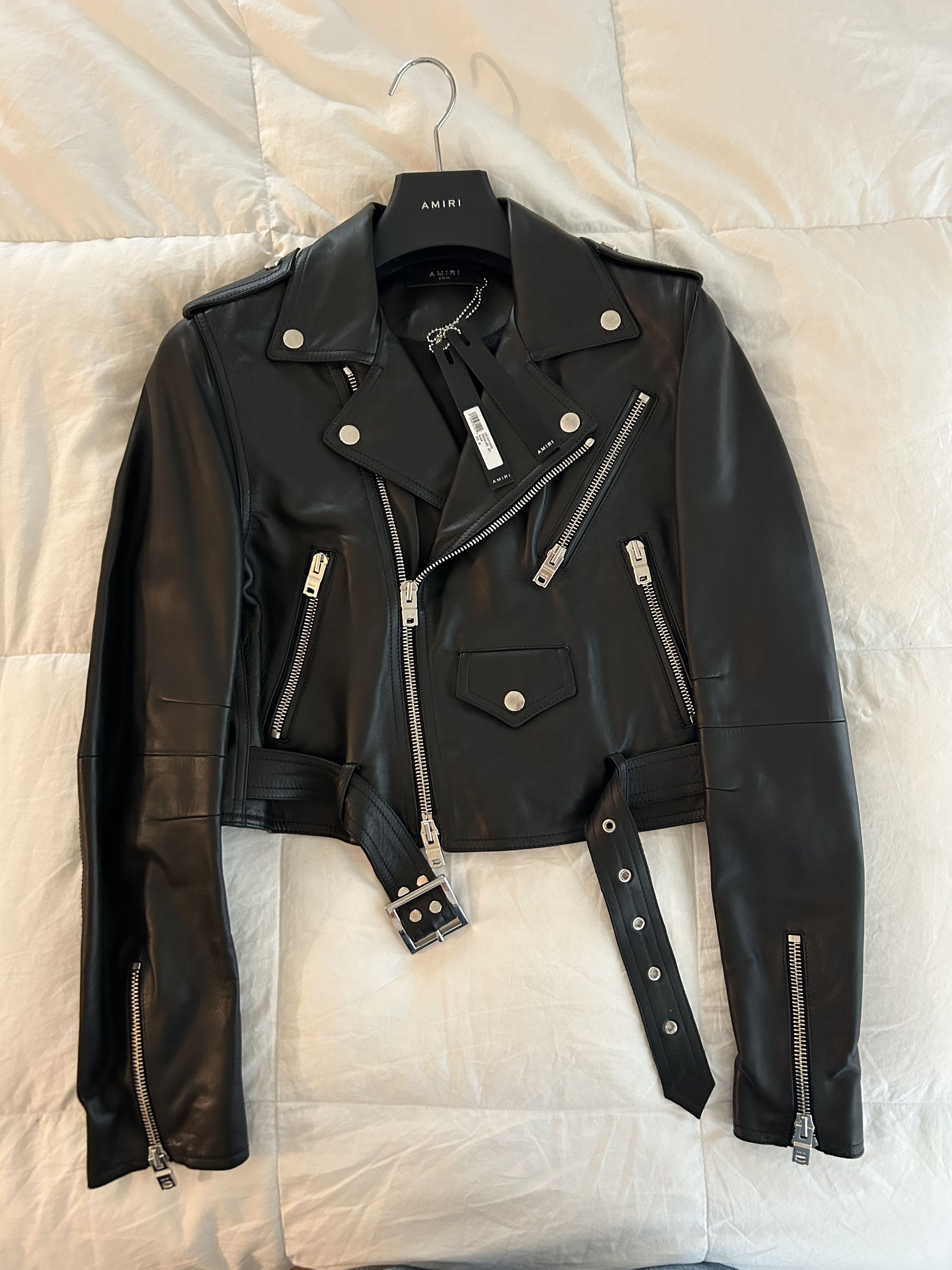 Amiri Leather Biker Size L / US 10 / IT 46 - 2 Thumbnail