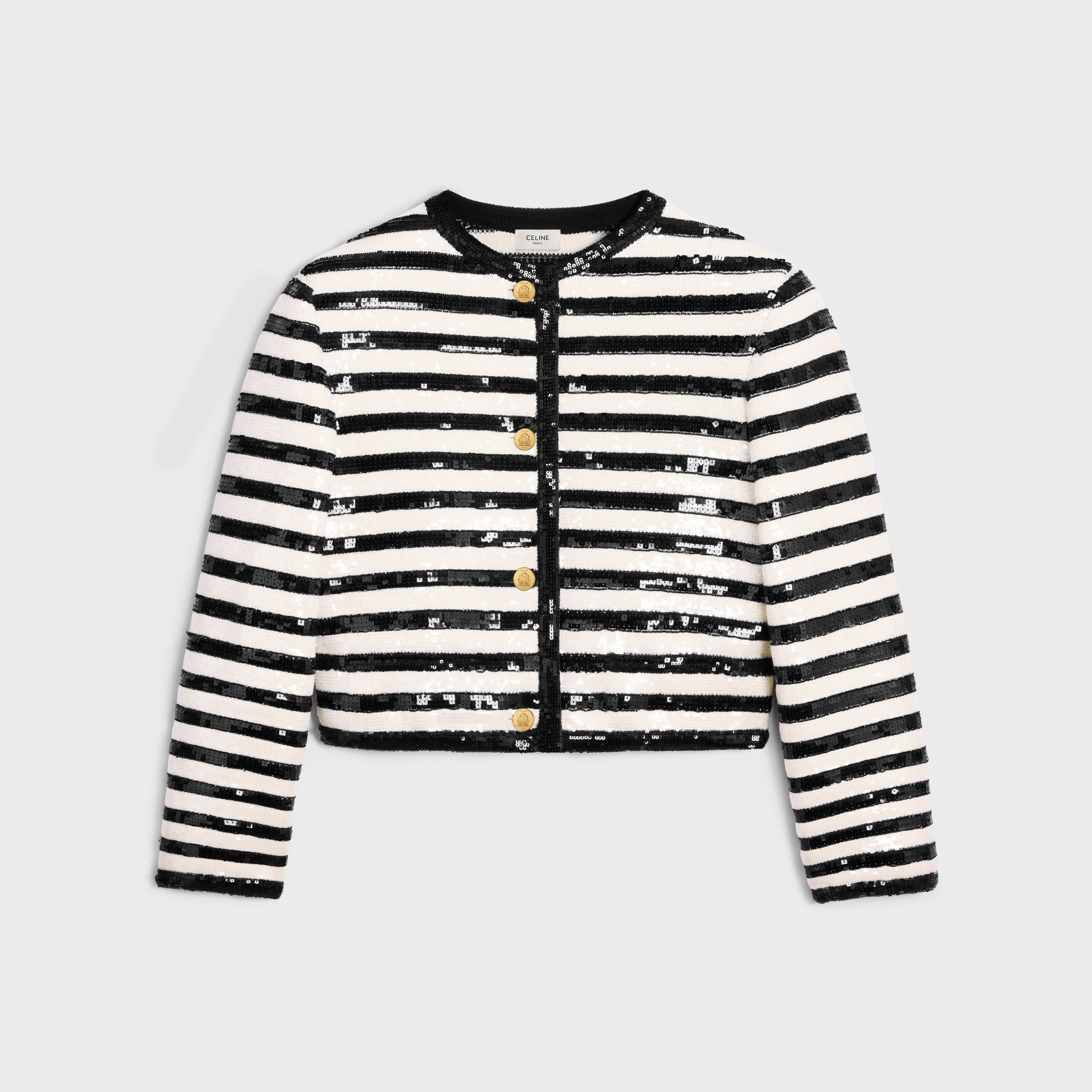 Celine o1bcso1str0725 2AE4P8 Cardigan in Ecru/Black Size XS / US 0-2 / IT 36-38 - 1 Thumbnail