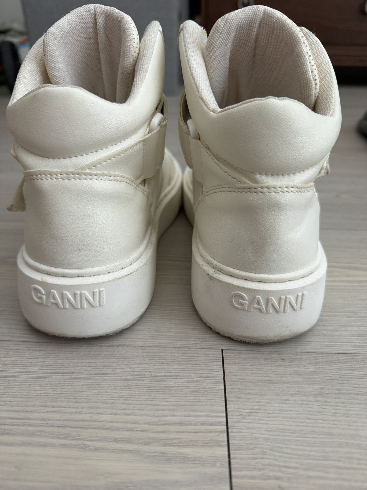Ganni GANNI White Sporty Mix High-Too Sneakers EU 39 Size US 9 / IT 39 - 4 Thumbnail