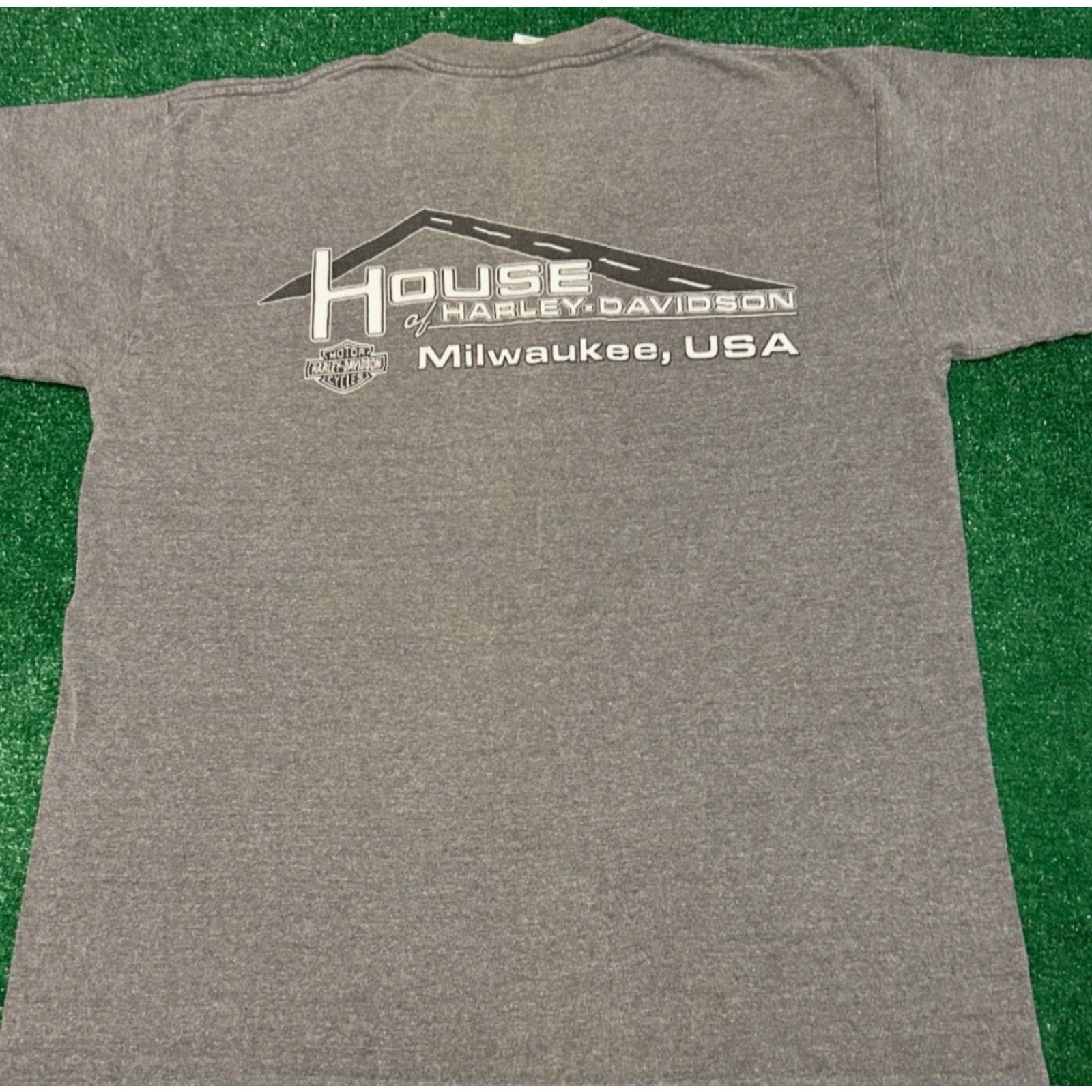 Harley Davidson VINTAGE Harley-Davidson 100 Years Milwaukee Biker 2003 VTG Shirt Mens Large Gray T-Shirt, 90s Y2K USA Moto Size US L / EU 52-54 / 3 - 4 Thumbnail