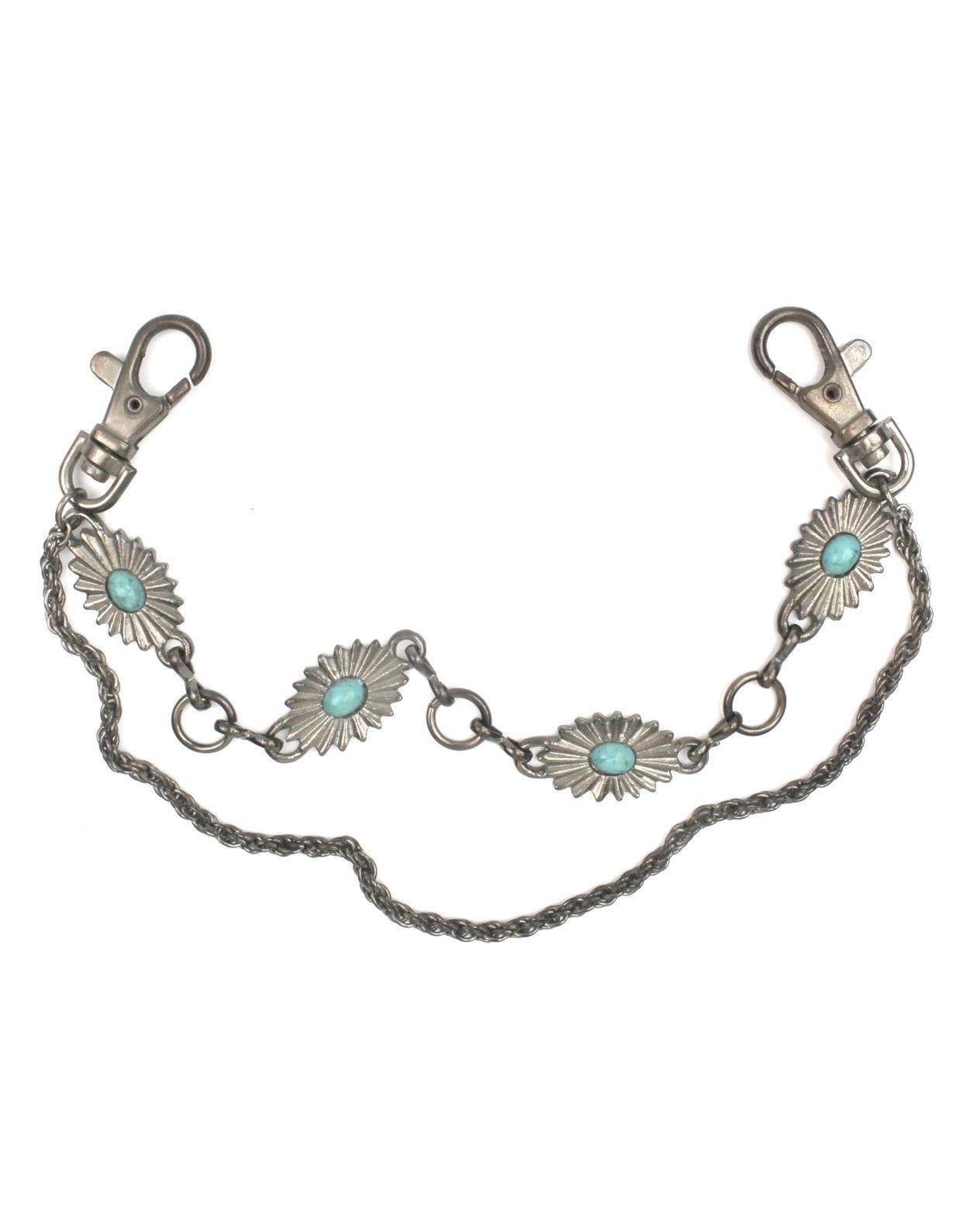 Vintage 1990S NATIVE STYLE TURQUOISE CONCHO WALLET CHAIN Size ONE SIZE - 1 Thumbnail
