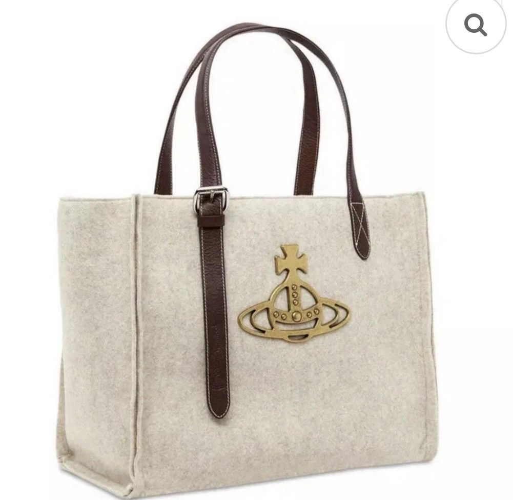 Vivienne Westwood Hoxton Wool Beige Shopper