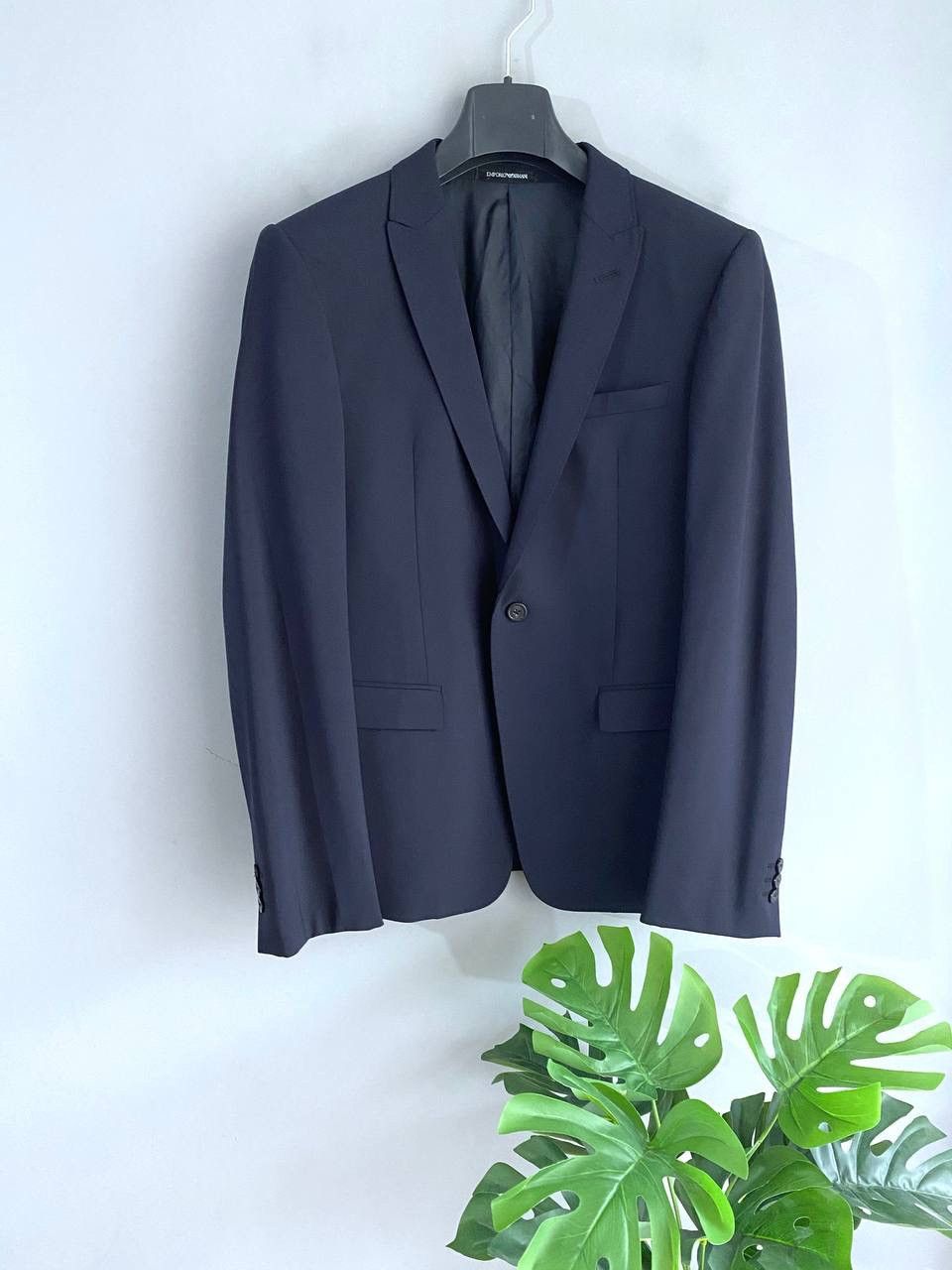 Emporio Armani Emporio Armani Navy Virgin Wool Slim Fit Men's Suit Size 48 Size 48S - 3 Thumbnail