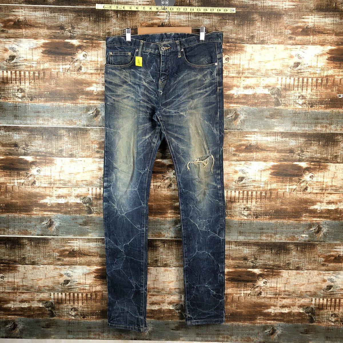 Tornado Mart DL Tornado Mart Blue Distressed Denim Pants #C145 Size US 33 - 1 Thumbnail