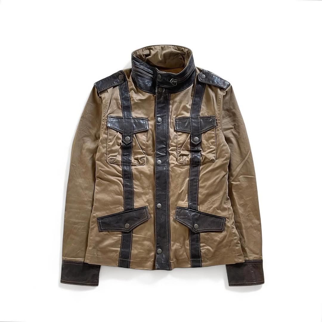 Morgan De Toi 00’s MORGAN HOMME 4 Pocket Leather Parachute Jacket Size US M / EU 48-50 / 2 - 1 Thumbnail