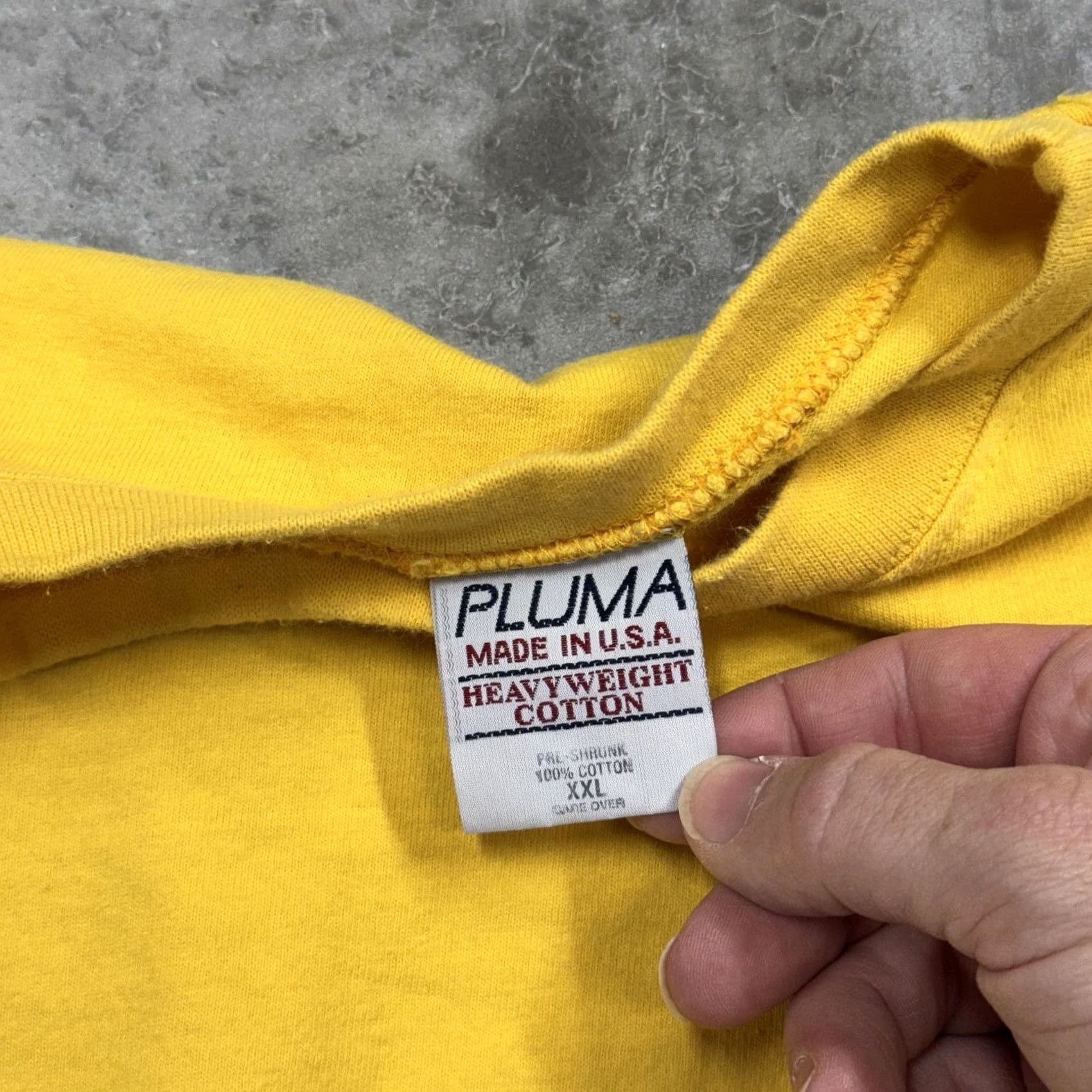 Vintage Vintage Pluma Shirt Mens XL Yellow Heavyweight Crewneck Short Sleeve Made in USA 90s Shirts Mens XL Yellow Heavyweight Crew Neck Size US XL / EU 56 / 4 - 3 Thumbnail