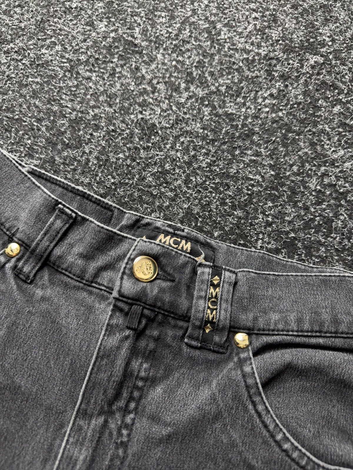 MCM Luxury MCM Jeans Studded Logo Pants Black Y2K Straight W29 Size 29" - 9 Thumbnail