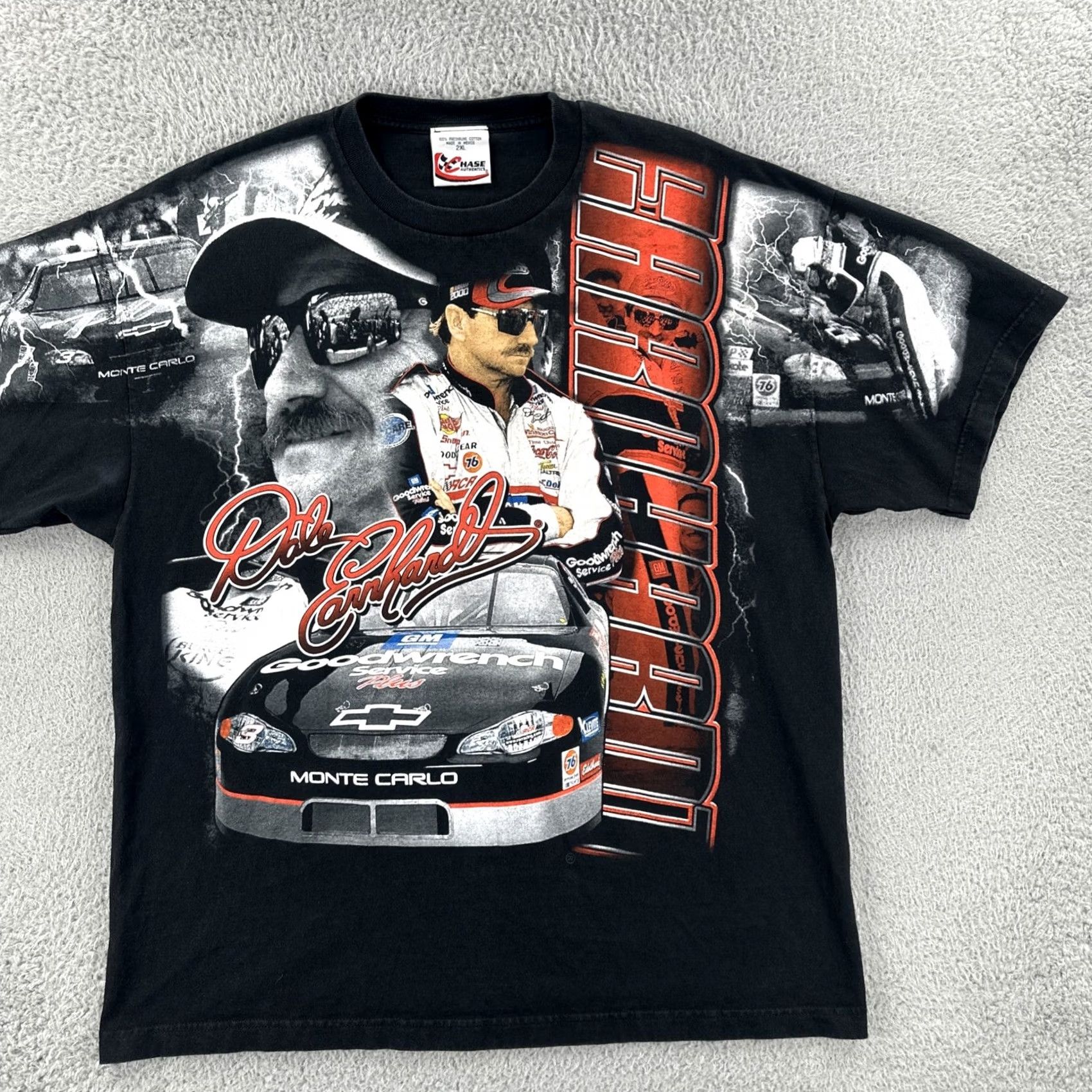 Chase Authentics VINTAGE Chase Authentics Mens XXL Black Shirt Dale Earnhardt 3 AOP Graphic Print Tee Size US XXL / EU 58 / 5 - 2 Thumbnail