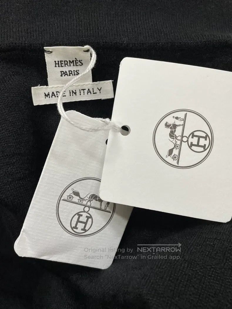 Hermes Hermes Black Dark Patterned Wool Long Knit Open Cardigan J Size XS / US 0-2 / IT 36-38 - 4 Thumbnail