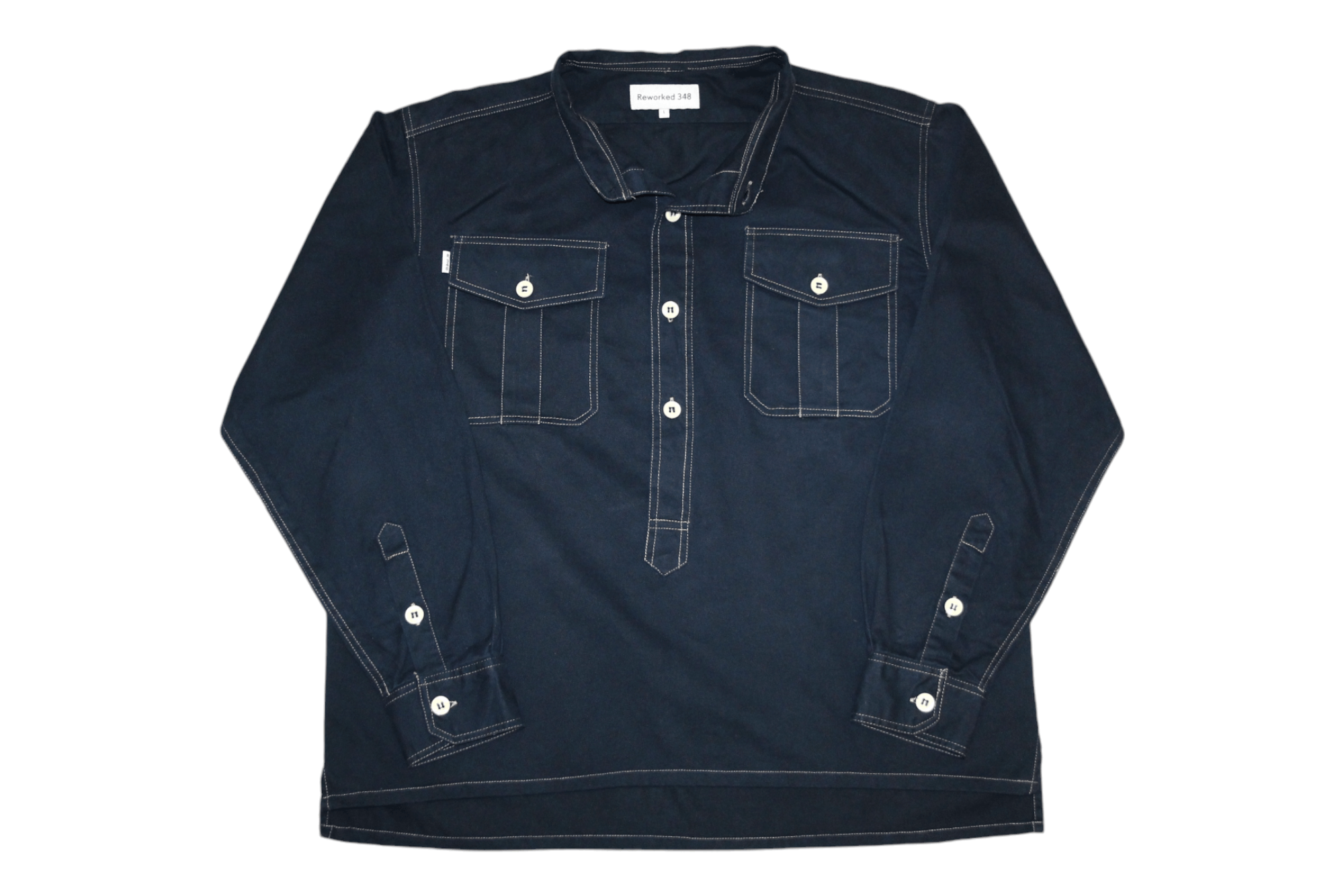 Garment Reproduction of Workers Reworked 348 military & workwear redesigned denim overshirt Size US L / EU 52-54 / 3 - 15 Thumbnail