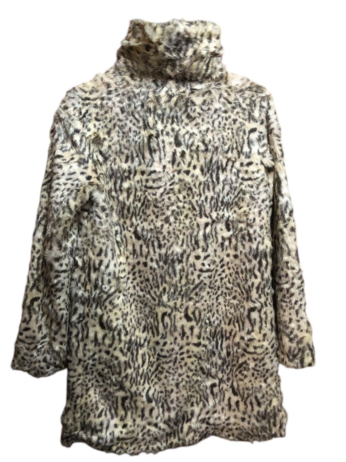 agnes b. Agness B. Leopard Motif Faux Fir Coat Size S / US 4 / IT 40 - 2 Thumbnail