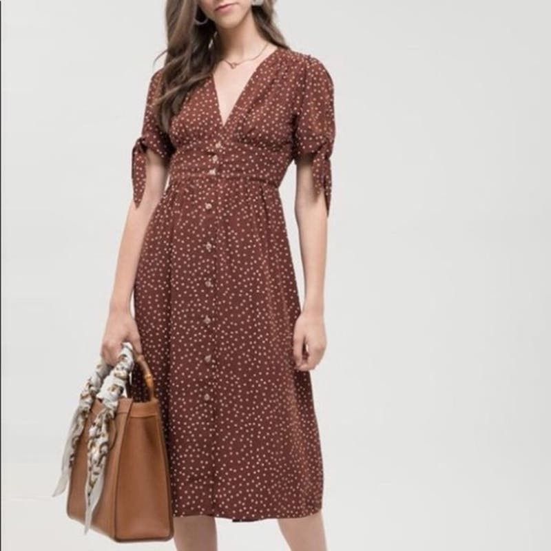 Urban Outfitters Urban Outfitters Blu Pepper Brown Polka Dot Dress Size  Large | Grailed