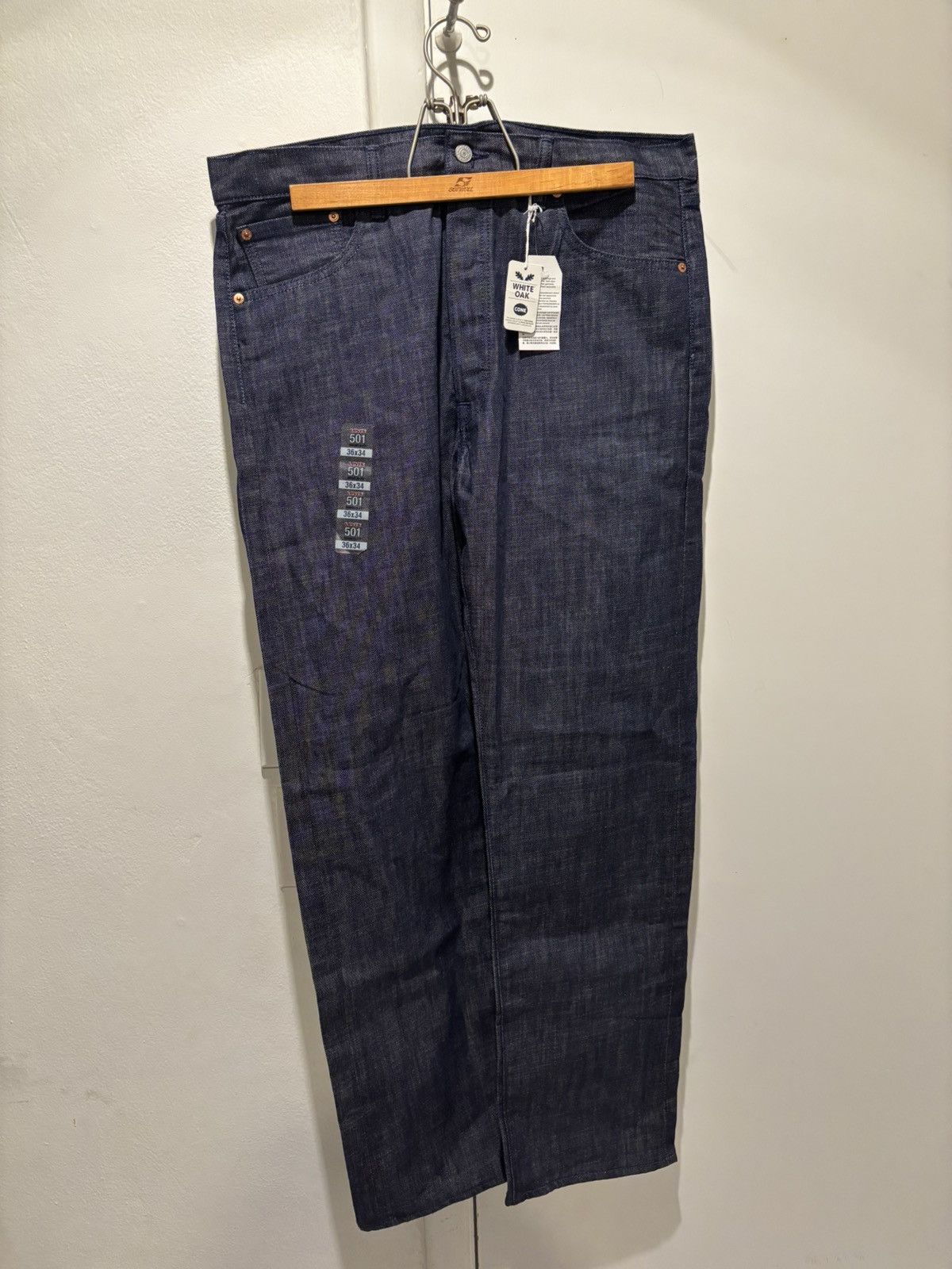 Levi's NEW LEVIS 501 UNWASHED WHITE OAK CONE MILLS SUPPER NEPPY
