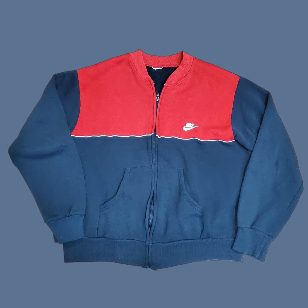 Nike Nike Sweatshirt Mens Large Black Red Full Zip Fleece Colorblock Jacket Track Size US L / EU 52-54 / 3 - 1 Thumbnail